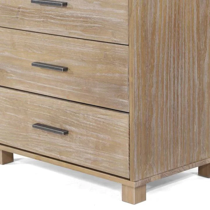 Modern Farmhouse Solid Wood 5 Drawer Bedroom Chest in Pine Finish - Image 3