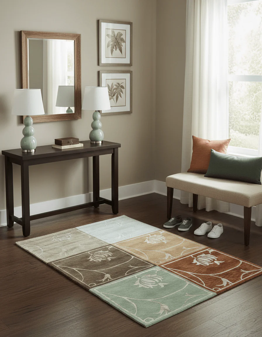 Modern Floral Style Multicolor 4x6 Hand Knotted Wool Area Rug - Image 2