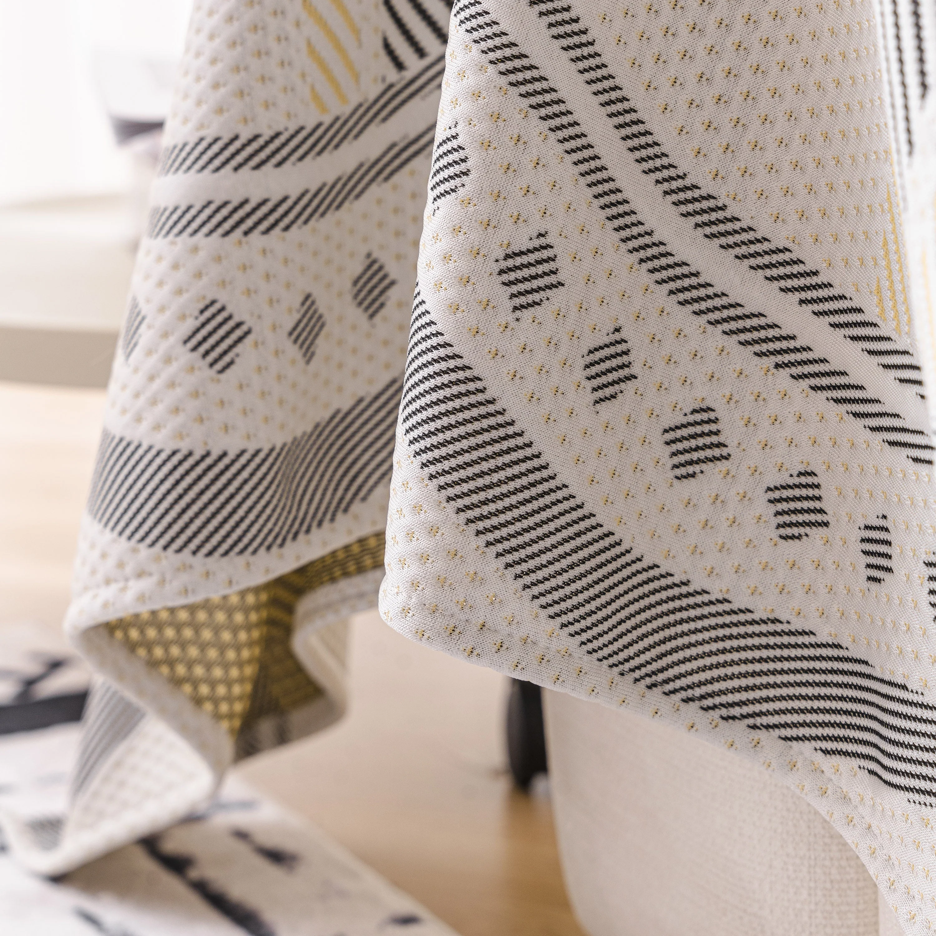 Modern Geometric Cooling Sofa Blanket, Soft & Breathable Striped Couch Throw Cover - Image 29