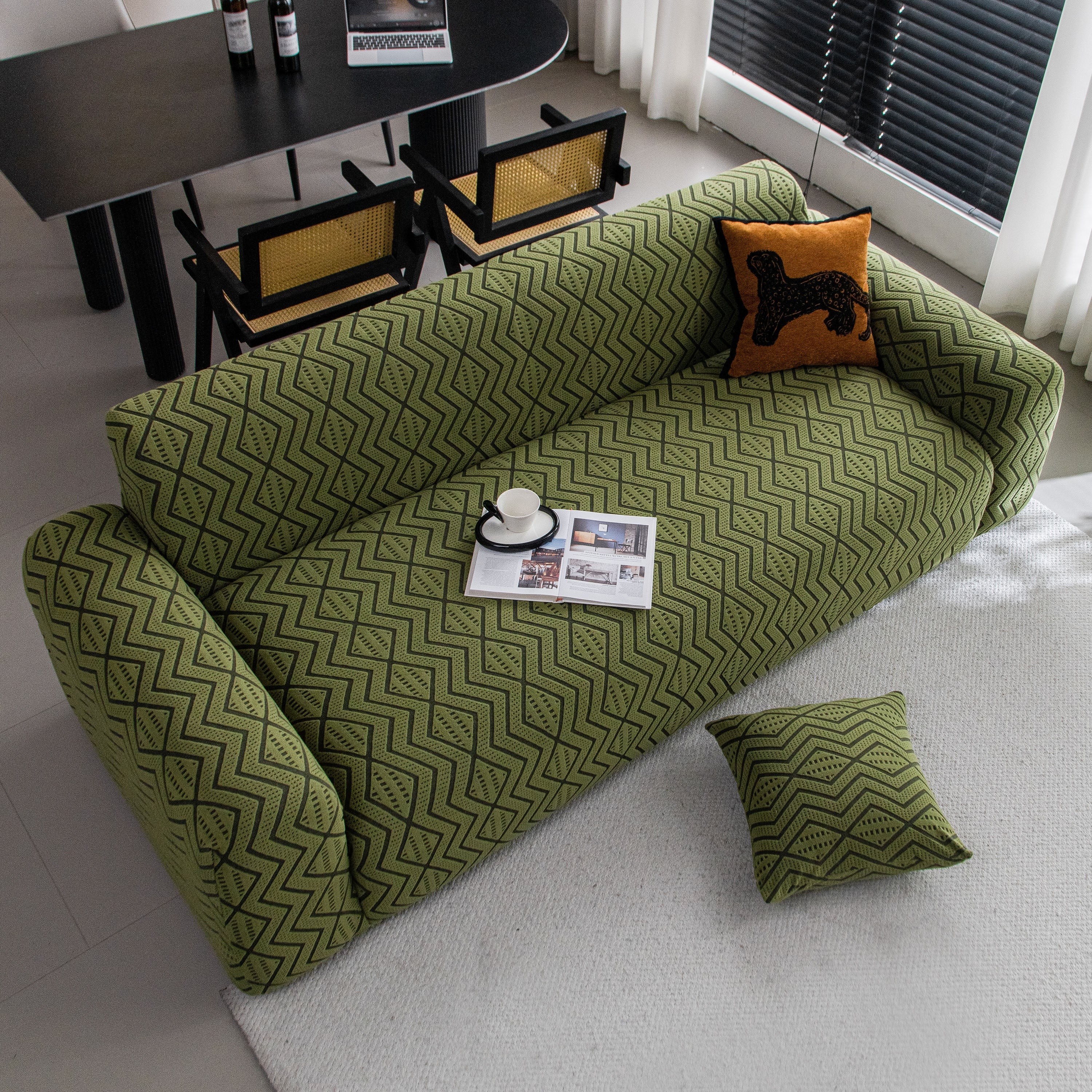 Modern Geometric Jacquard Sofa Slipcover, High Stretch 1-Piece Textured Couch Cover - Image 79