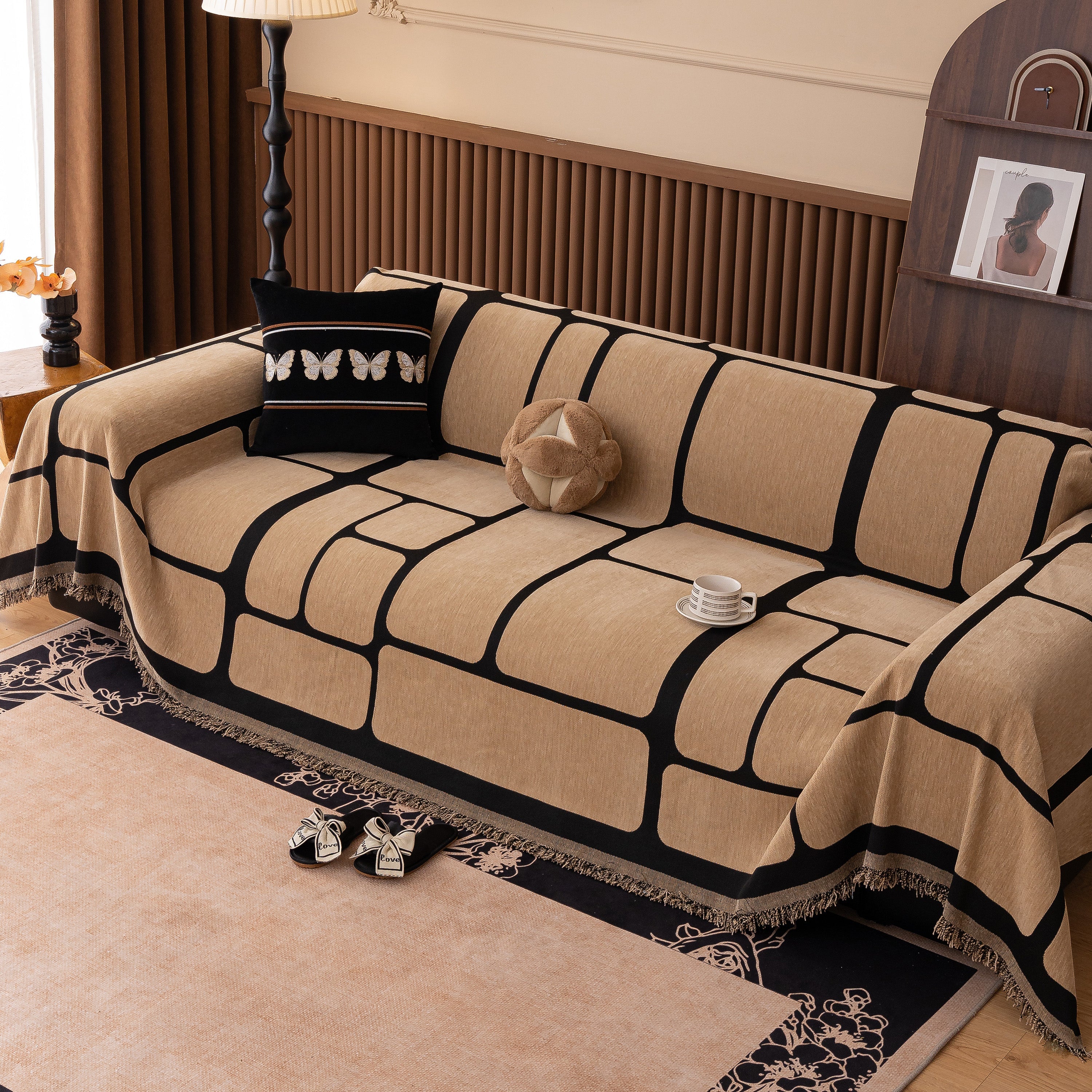 Modern Geometric Sofa Cover Decorative Couch Throw Blanket Furniture Protector - Image 100