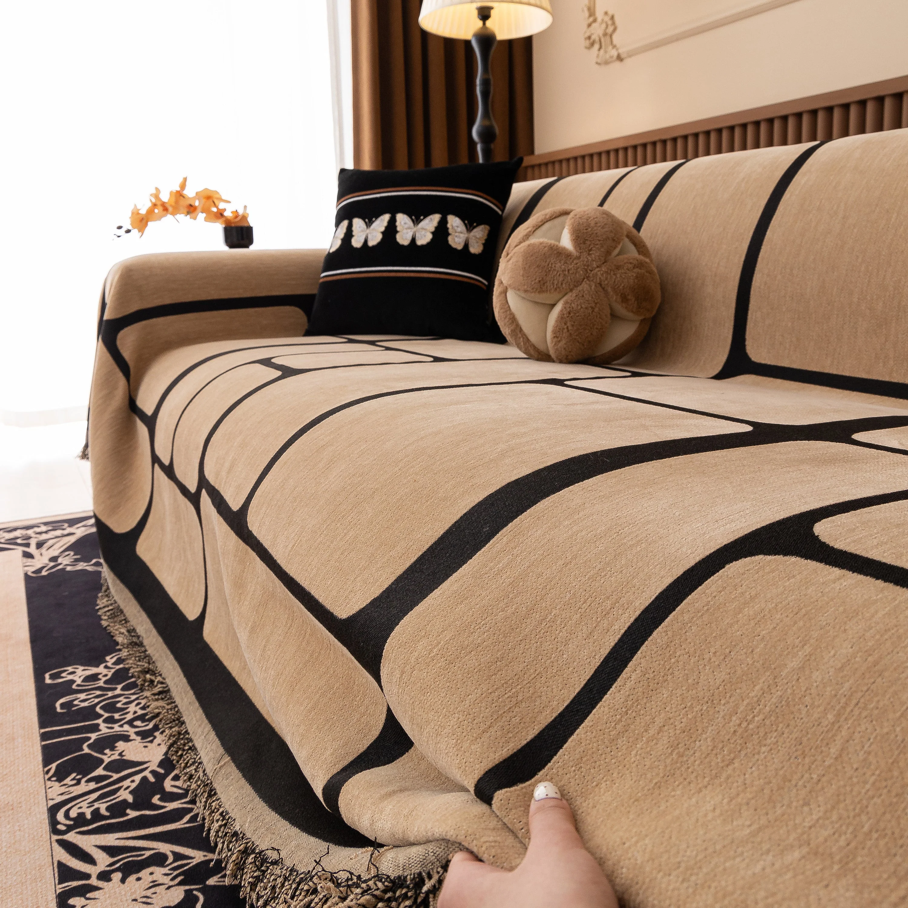 Modern Geometric Sofa Cover Decorative Couch Throw Blanket Furniture Protector - Image 112