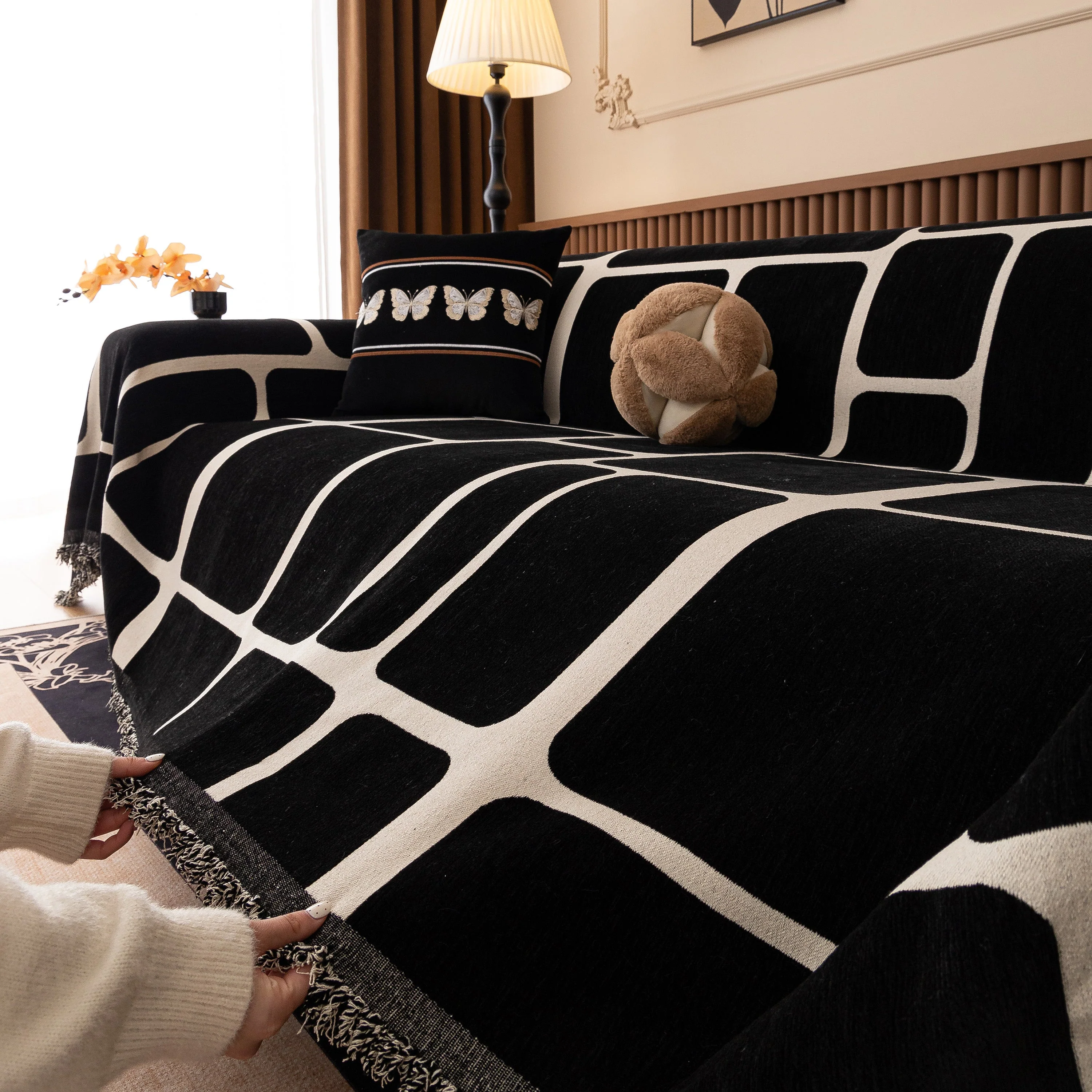 Modern Geometric Sofa Cover Decorative Couch Throw Blanket Furniture Protector - Image 15
