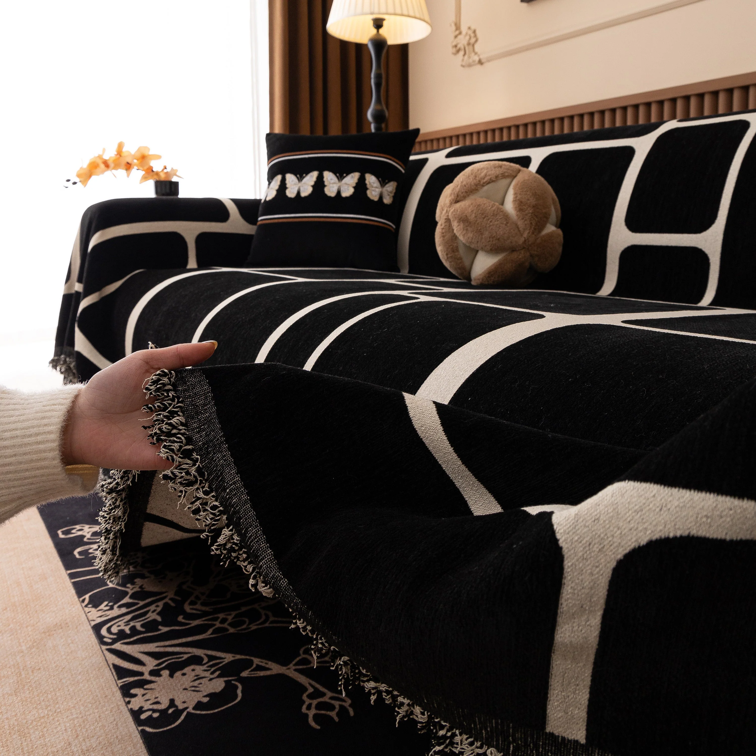 Modern Geometric Sofa Cover Decorative Couch Throw Blanket Furniture Protector - Image 17