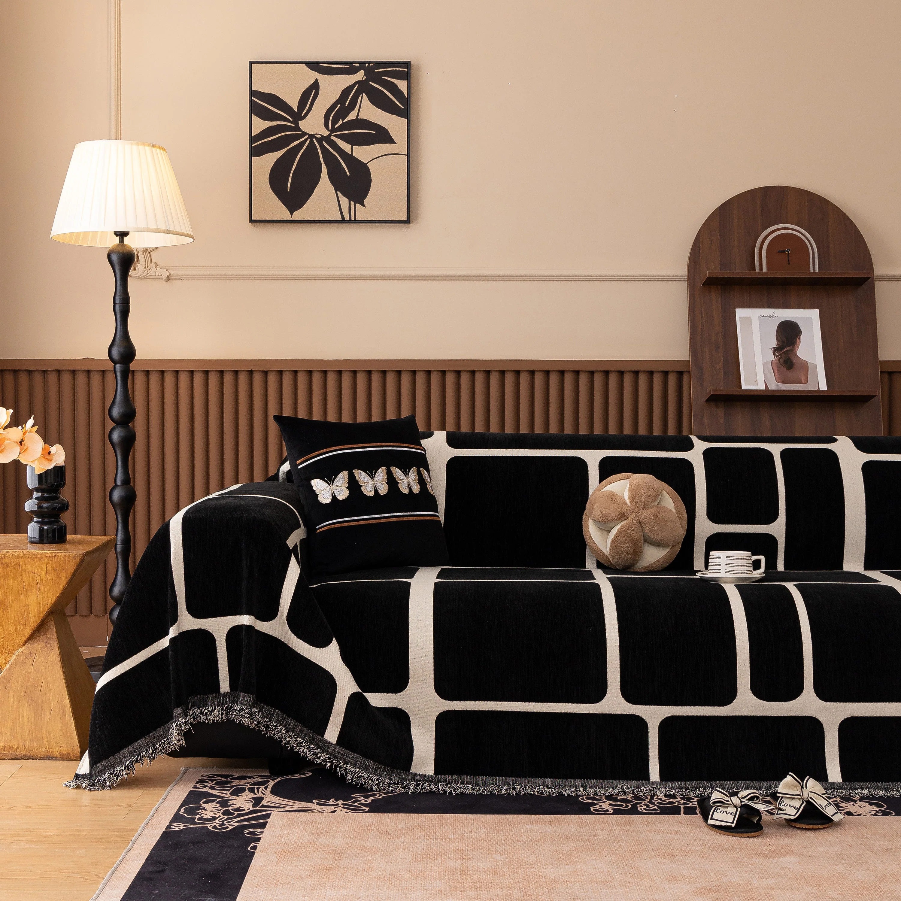 Modern Geometric Sofa Cover Decorative Couch Throw Blanket Furniture Protector - Image 2