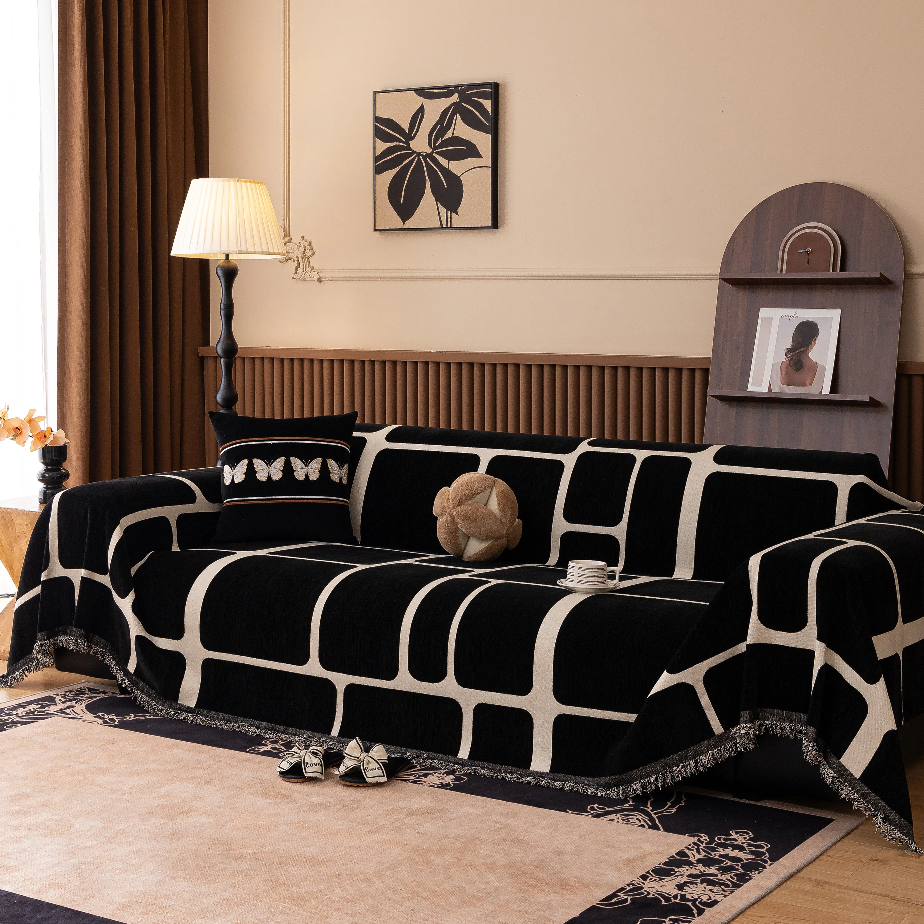 Modern Geometric Sofa Cover Decorative Couch Throw Blanket Furniture Protector - Image 3