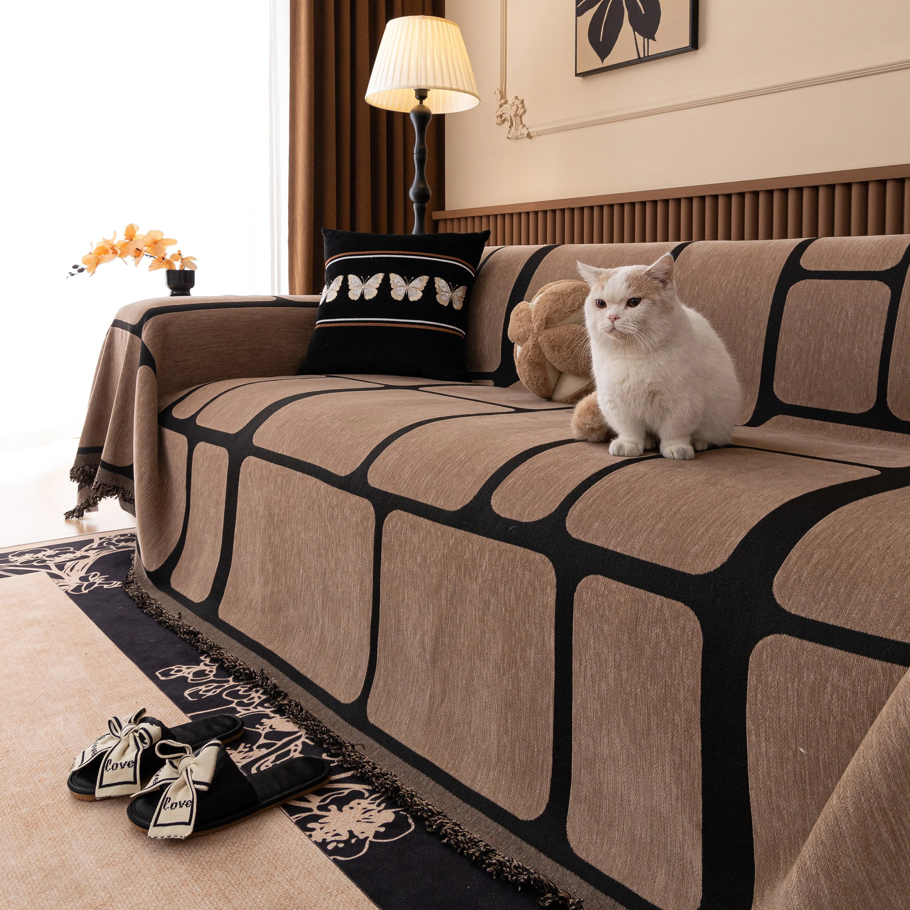 Modern Geometric Sofa Cover Decorative Couch Throw Blanket Furniture Protector - Image 48