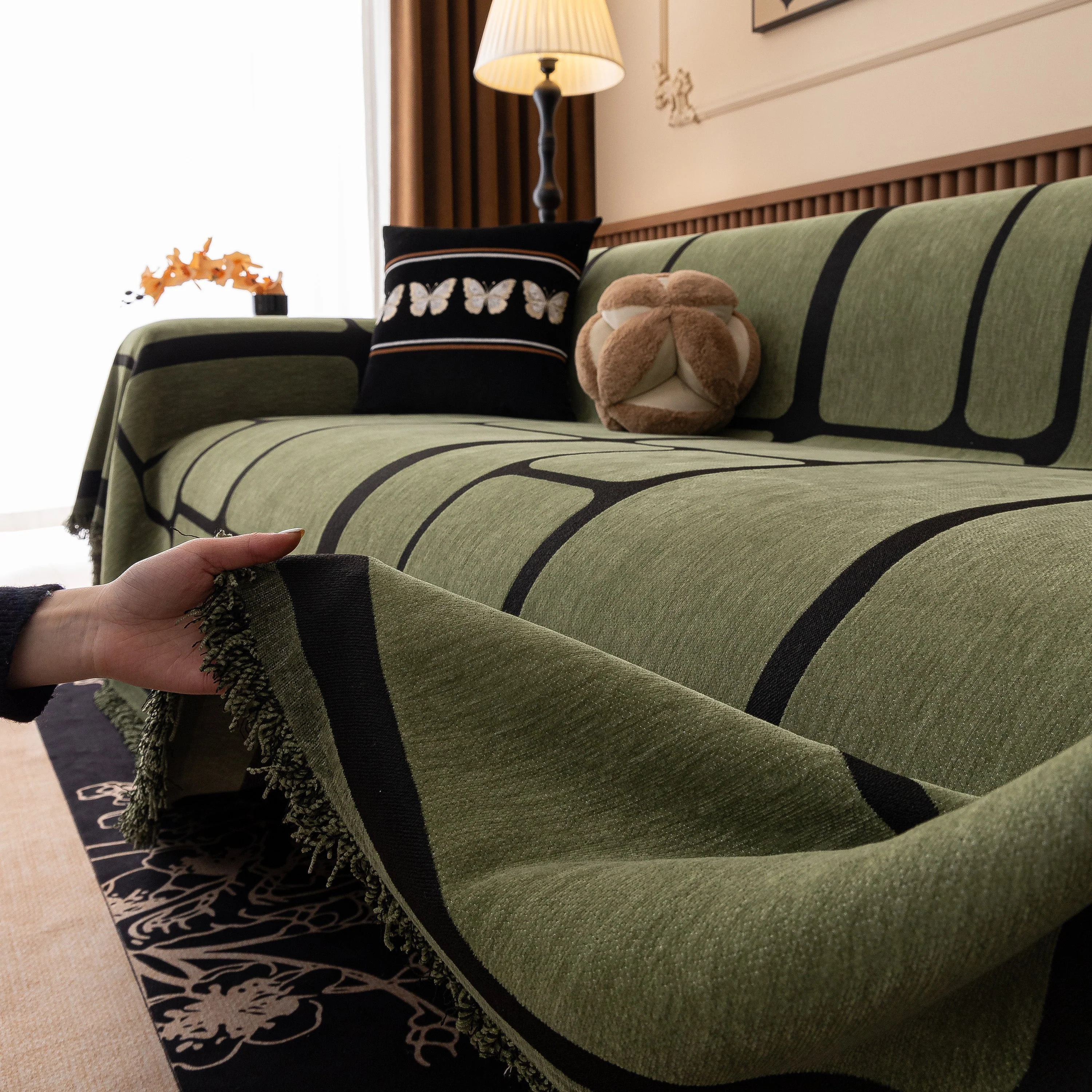 Modern Geometric Sofa Cover Decorative Couch Throw Blanket Furniture Protector - Image 86