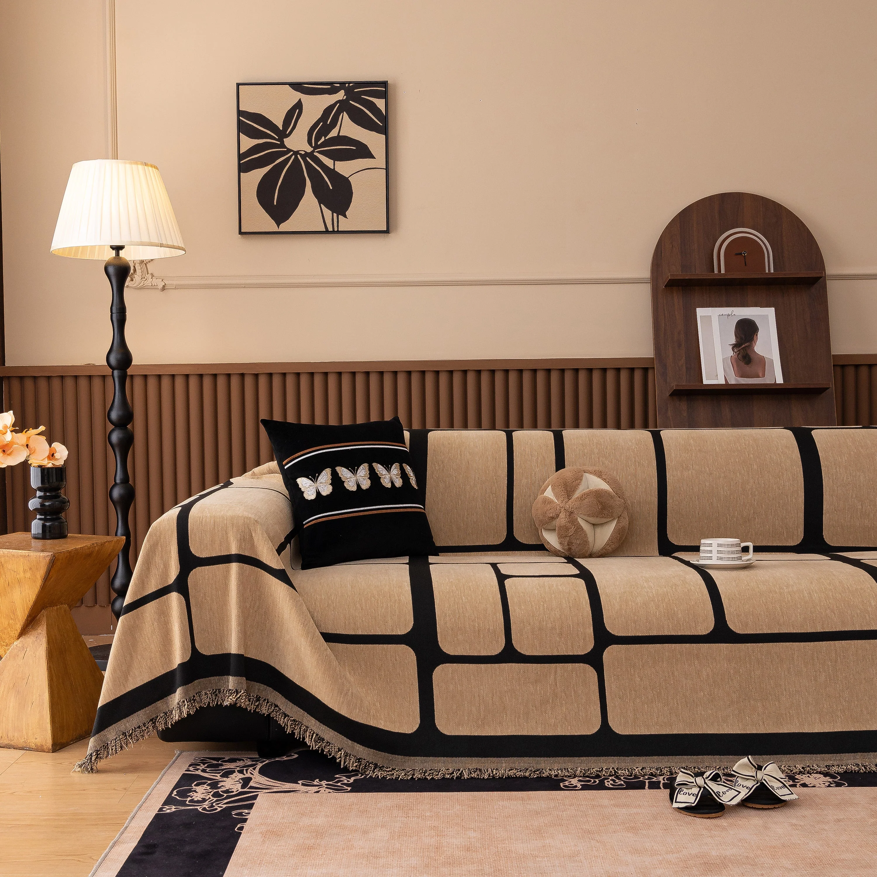 Modern Geometric Sofa Cover Decorative Couch Throw Blanket Furniture Protector - Image 98