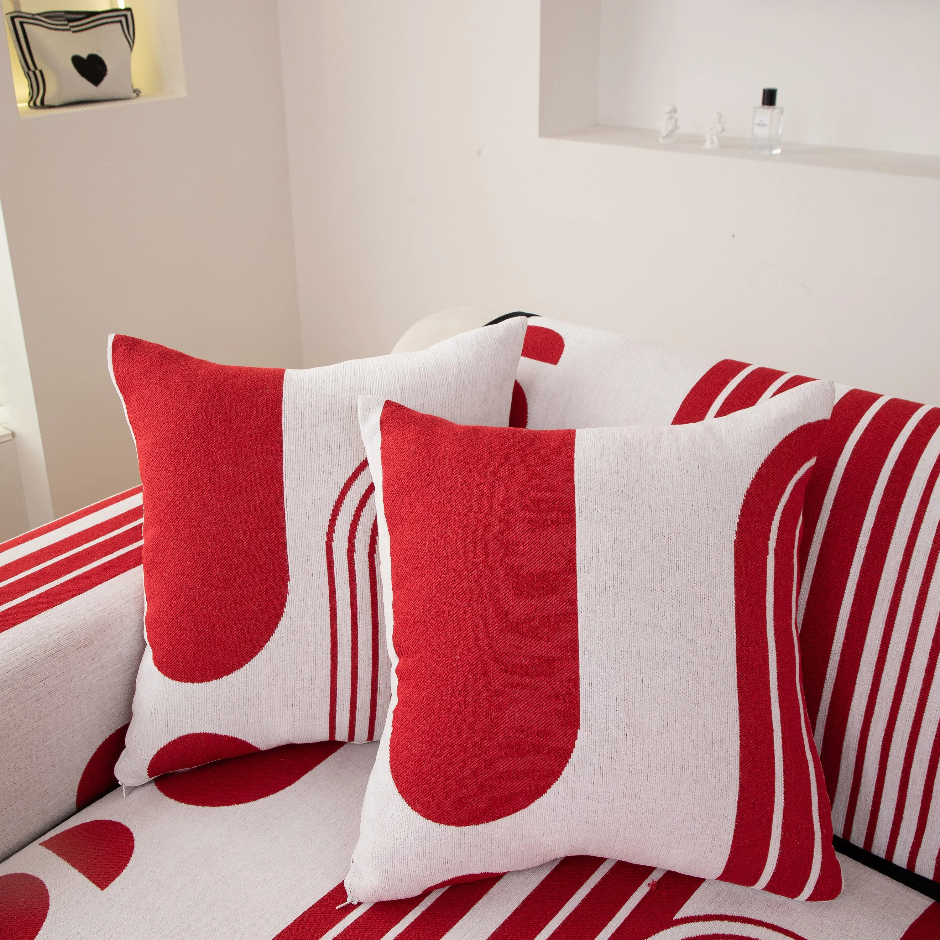 Modern Geometric Sofa Cover - Thick Woven, Pet Friendly, Stylish Couch Protector - Image 25