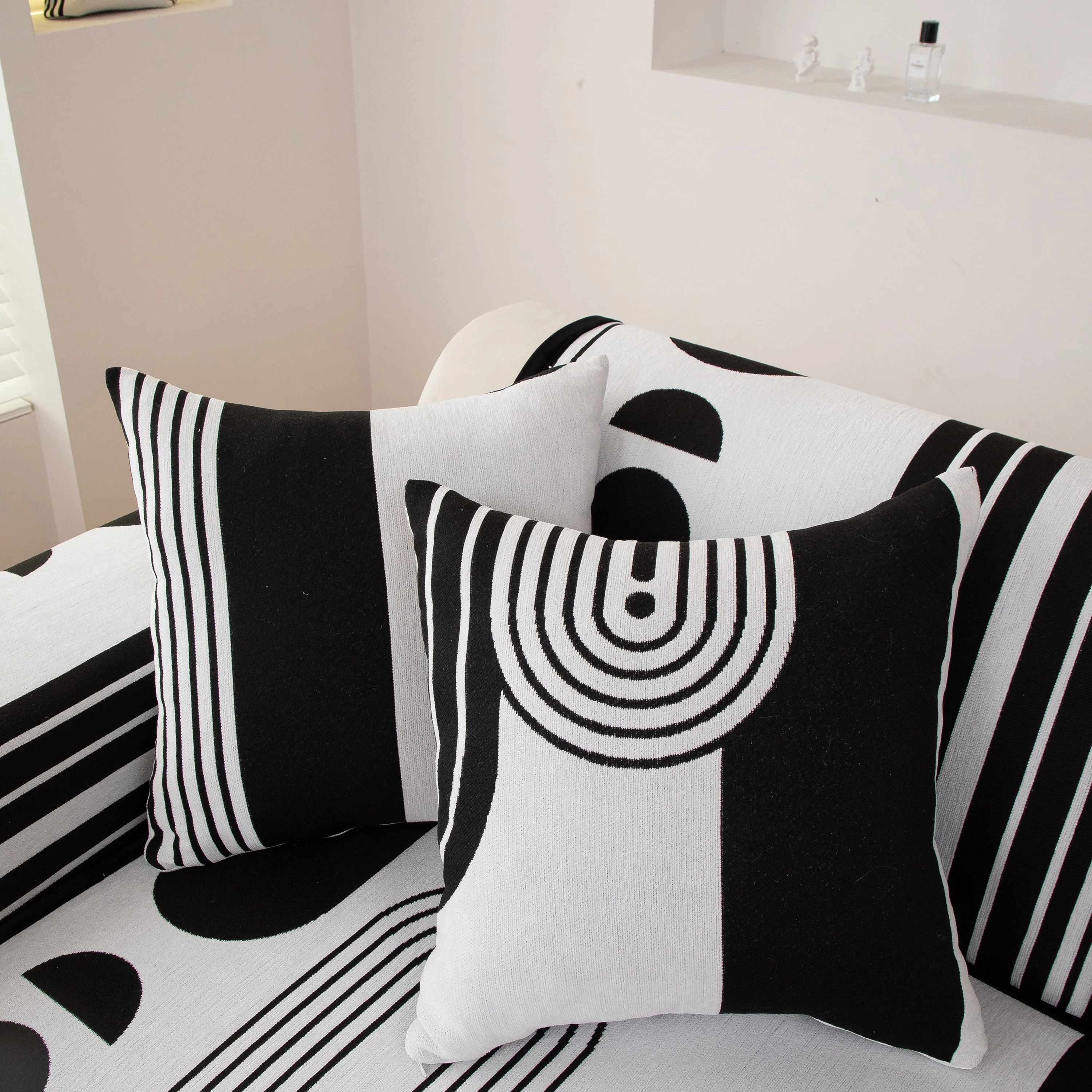 Modern Geometric Sofa Cover - Thick Woven, Pet Friendly, Stylish Couch Protector - Image 7