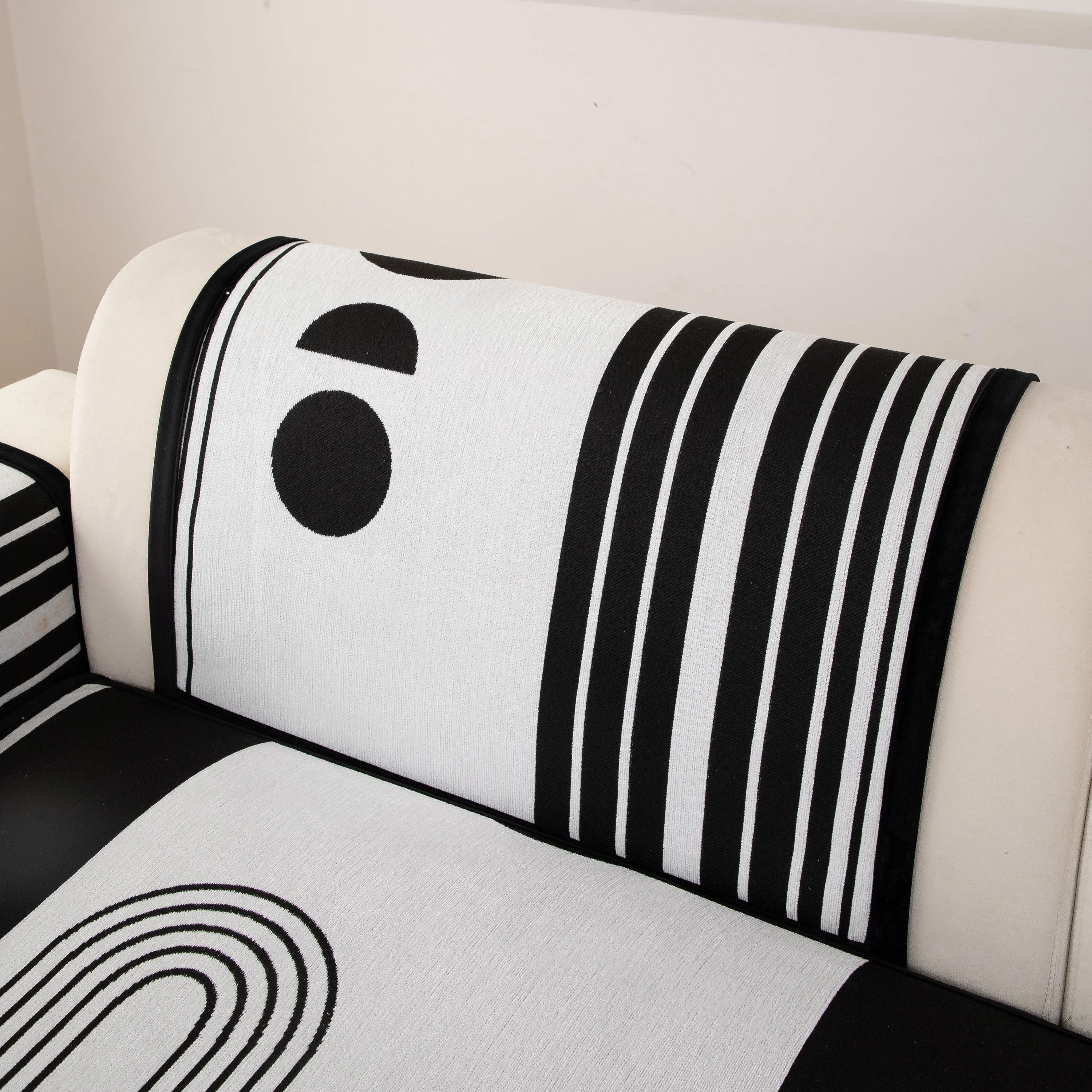 Modern Geometric Sofa Cover - Thick Woven, Pet Friendly, Stylish Couch Protector - Image 9