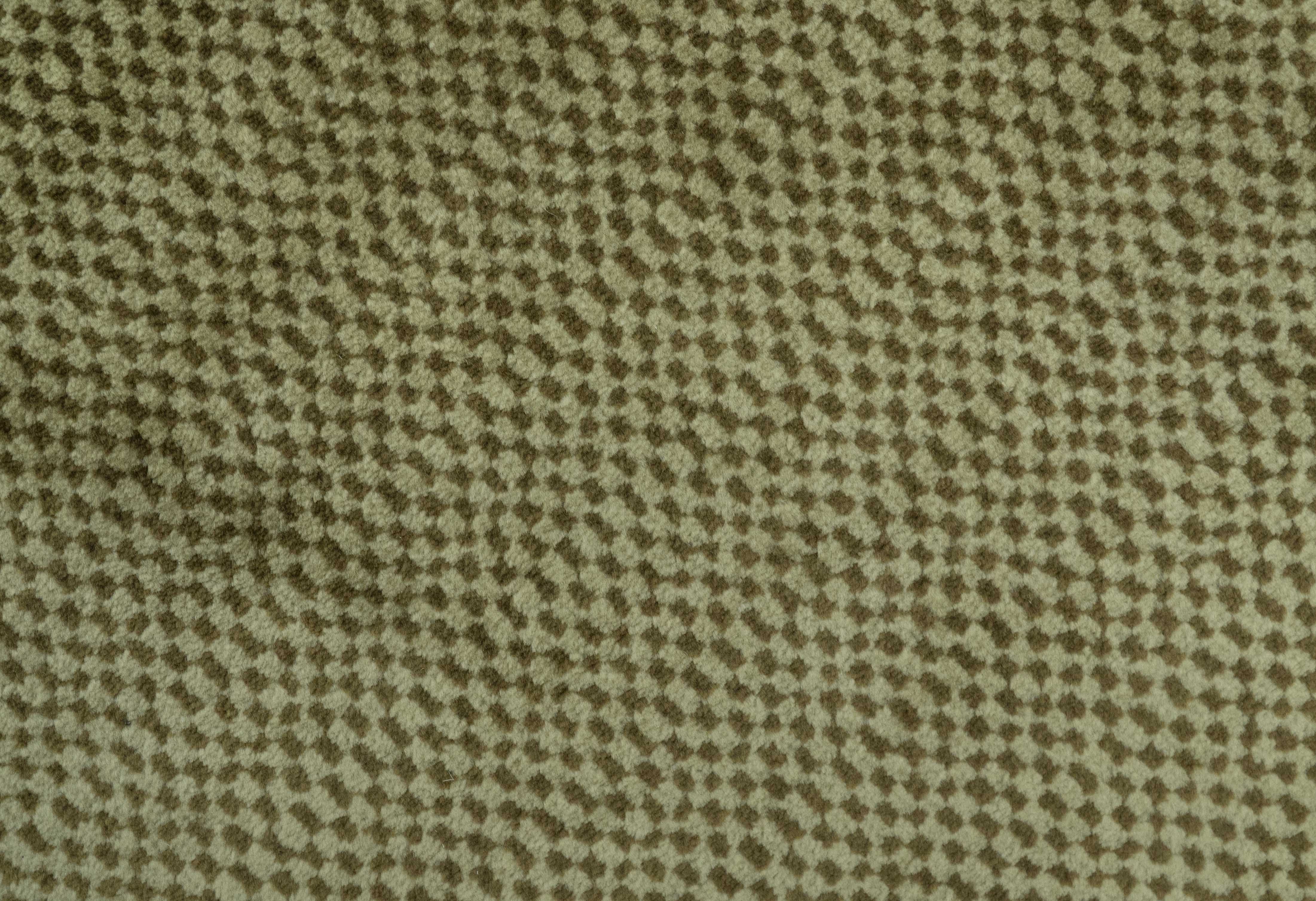 Modern Geometrical Design Beige And Brown 6x10 Hand Knotted Wool Rug - Image 6
