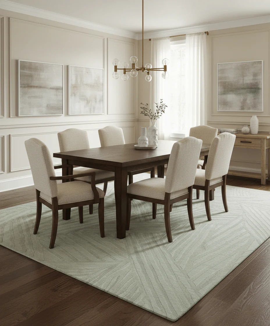 Modern Geometrical Pattern Silver Hand Knotted 10x13 Wool Area Rug - Image 2