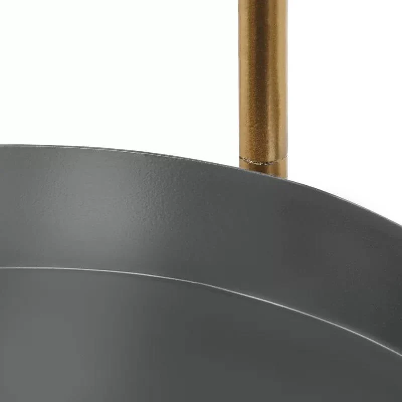 Modern Gold Grey Metal 3-Tier Flower Pot Plant Stand - Image 3