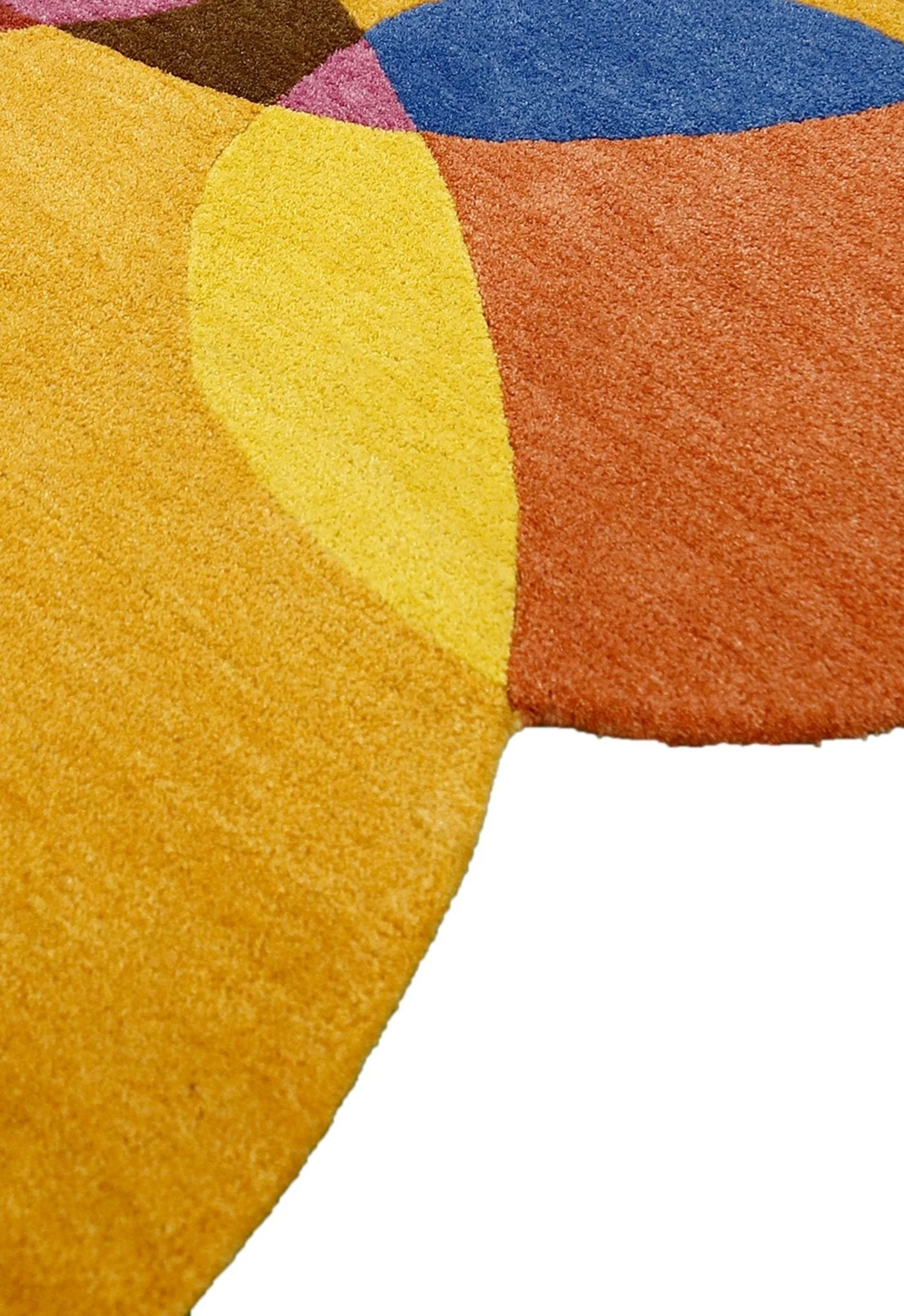 Modern Gold Orbs Hand Tufted 5x6 Wool Area Rug - Image 3