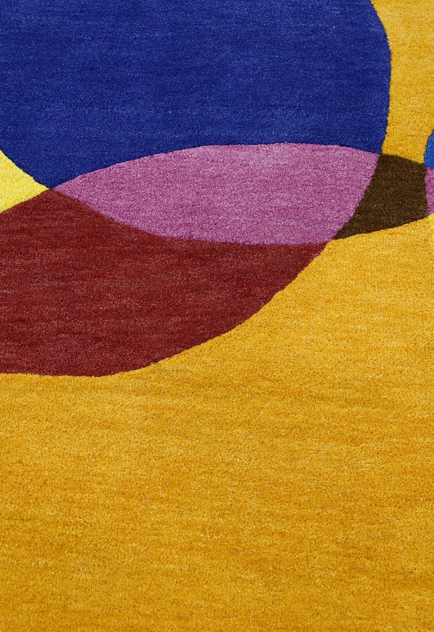 Modern Gold Orbs Hand Tufted 5x6 Wool Area Rug - Image 4