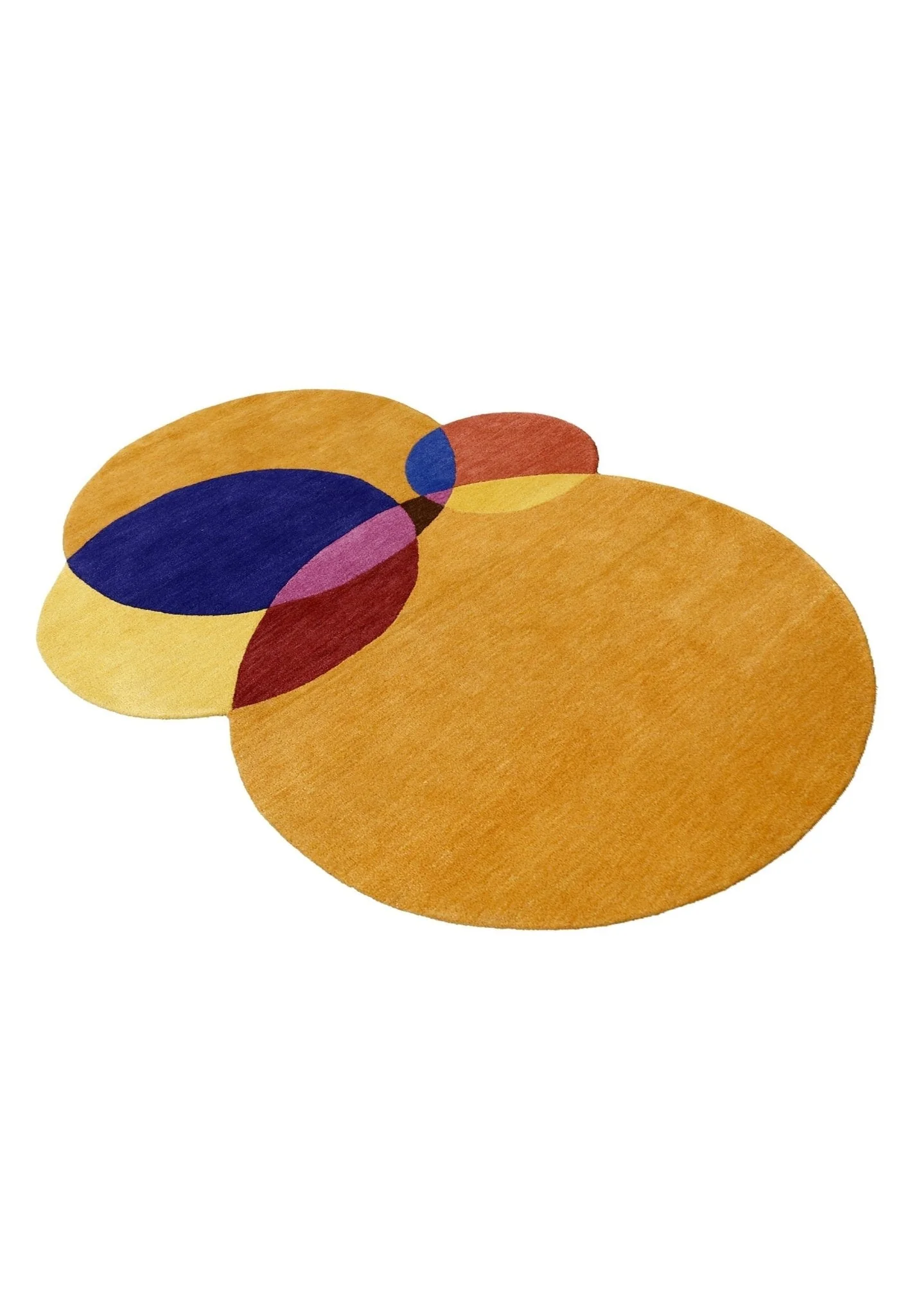 Modern Gold Orbs Hand Tufted 5x6 Wool Area Rug - Image 5