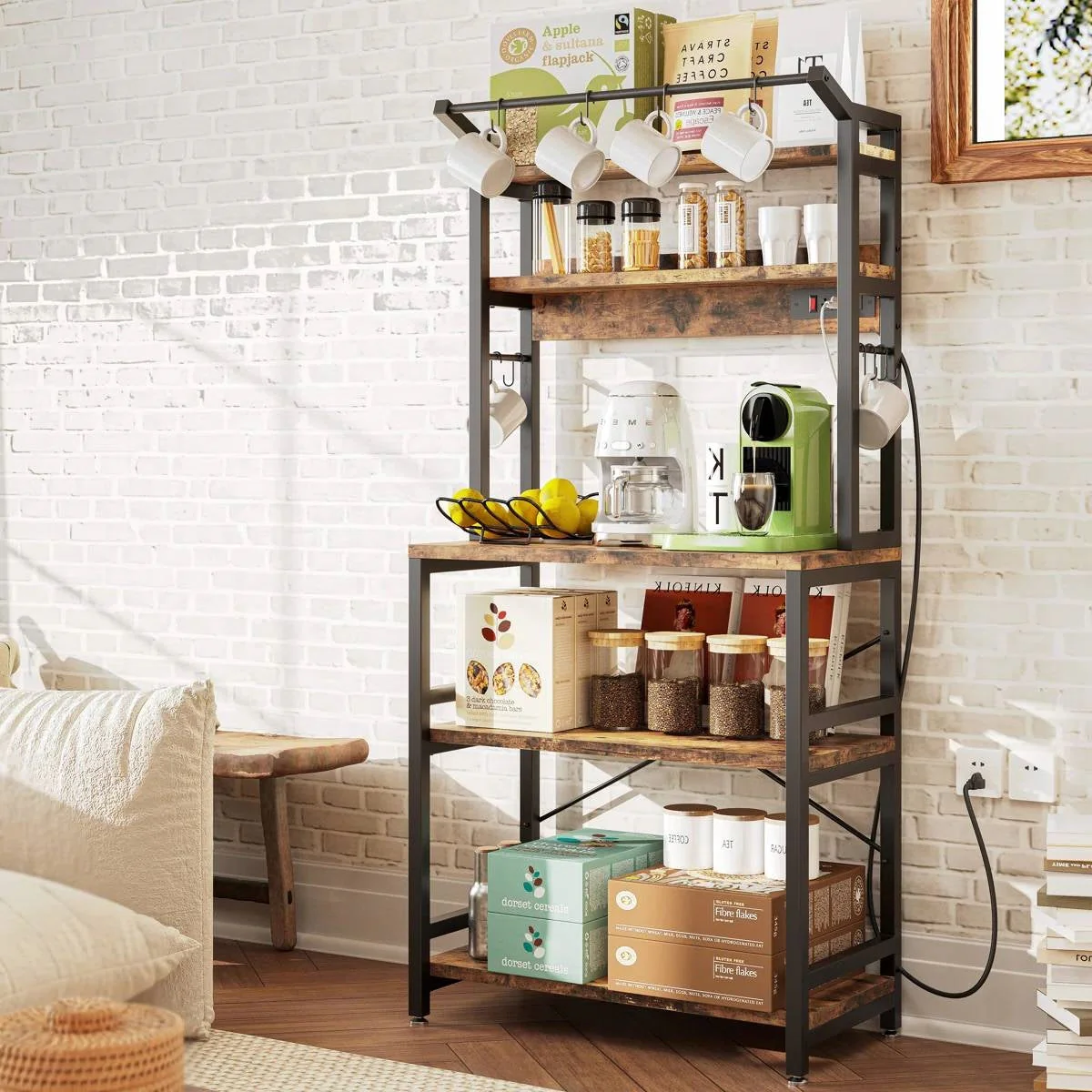 Modern Heavy Duty Baker's Rack Kitchen Living Room Office Shelving Unit - Image 3