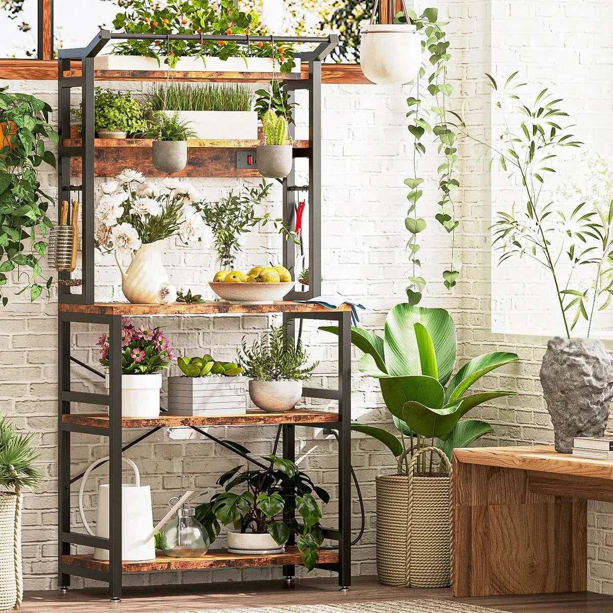 Modern Heavy Duty Baker's Rack Kitchen Living Room Office Shelving Unit - Image 4