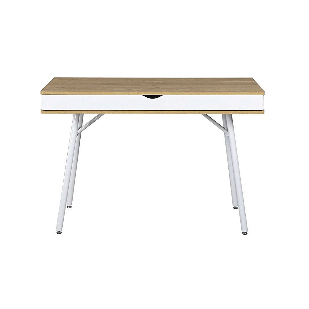 Modern Heavy Duty Laptop Computer Desk with Storage Drawer in Pine Wood Finish - Image 2