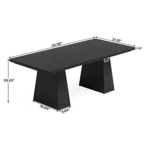 Modern Home Office Computer Desk Workstation in Black Wood Finish - Image 5