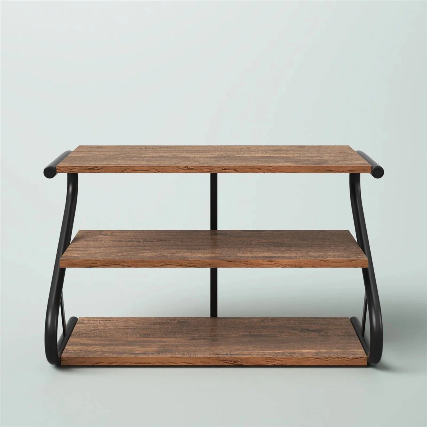 Modern Industrial Metal Wood 3-Tier Shoe Rack - Holds up to 9 Pair of Shoes - Image 5