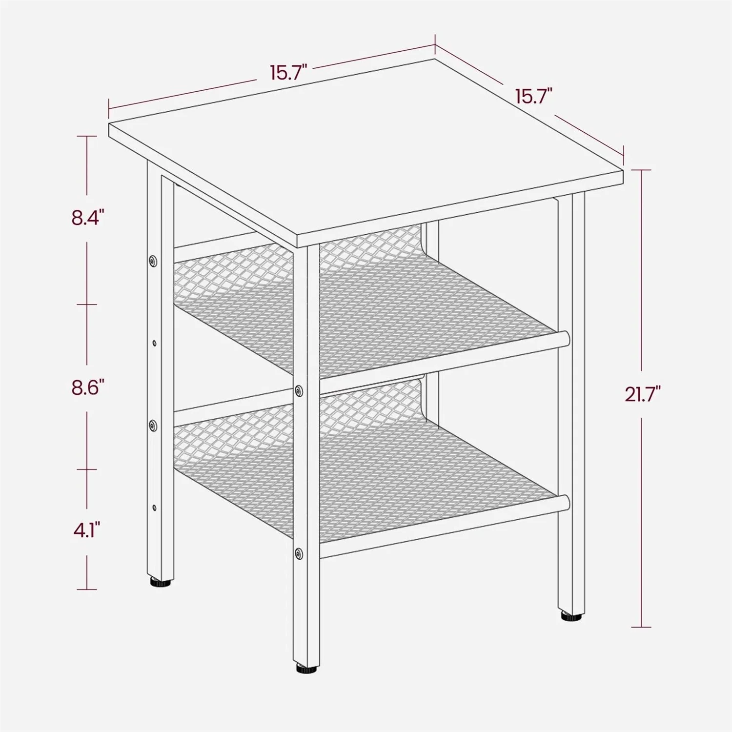 Modern Industrial Side Table Nightstand in Black Metal with Grey Beige Wood Top - Image 5