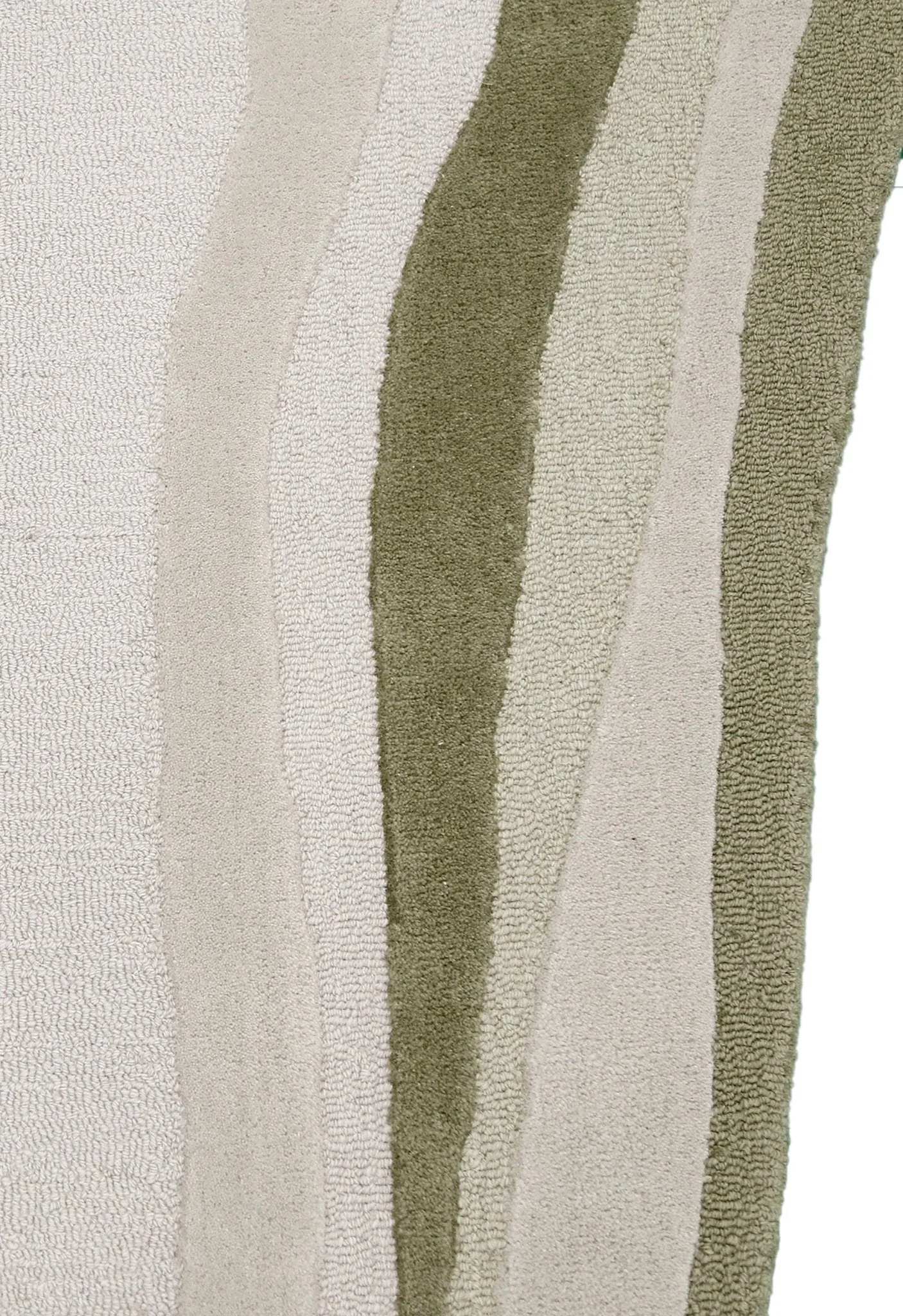 Modern Layered Pattern Ivory Hand Tufted 5x7 Wool Rug - Image 5