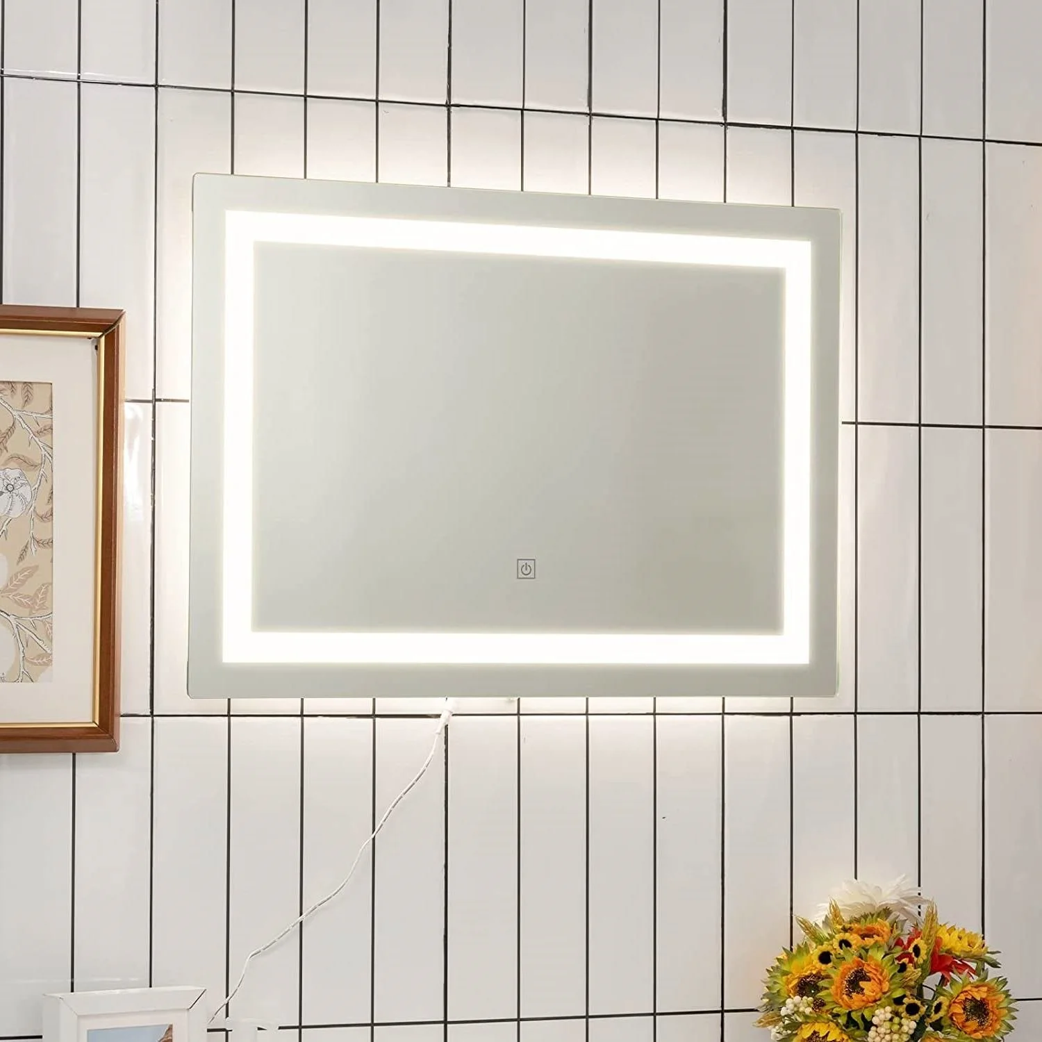 Modern LED Lighted Mirror Dimmable Wall-Mounted Bathroom Vanity 27 x 20 inch - Image 3