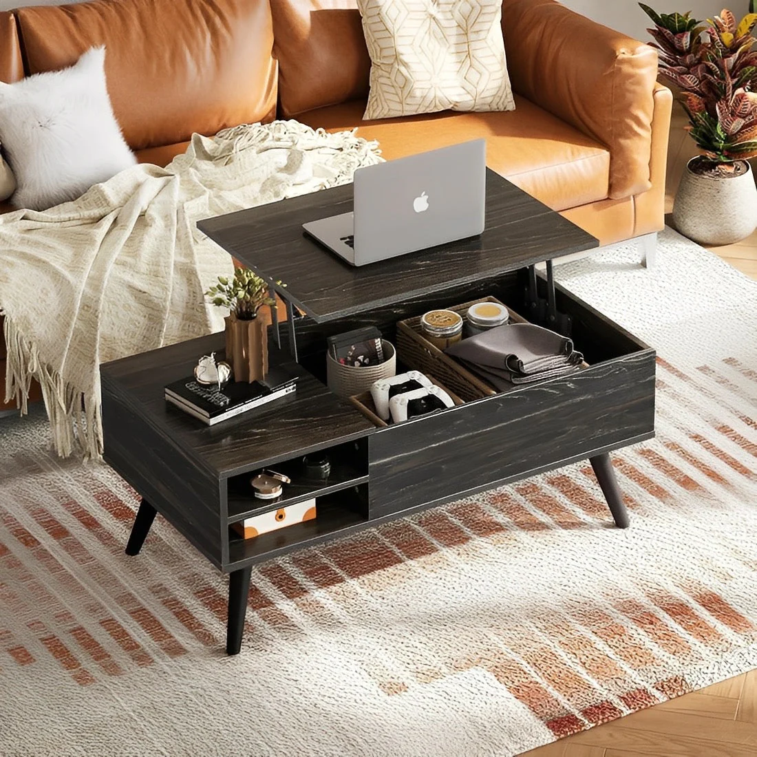 Modern Lift Top Coffee Table with Storage – Smart, Stylish & Space-Saving - Image 2