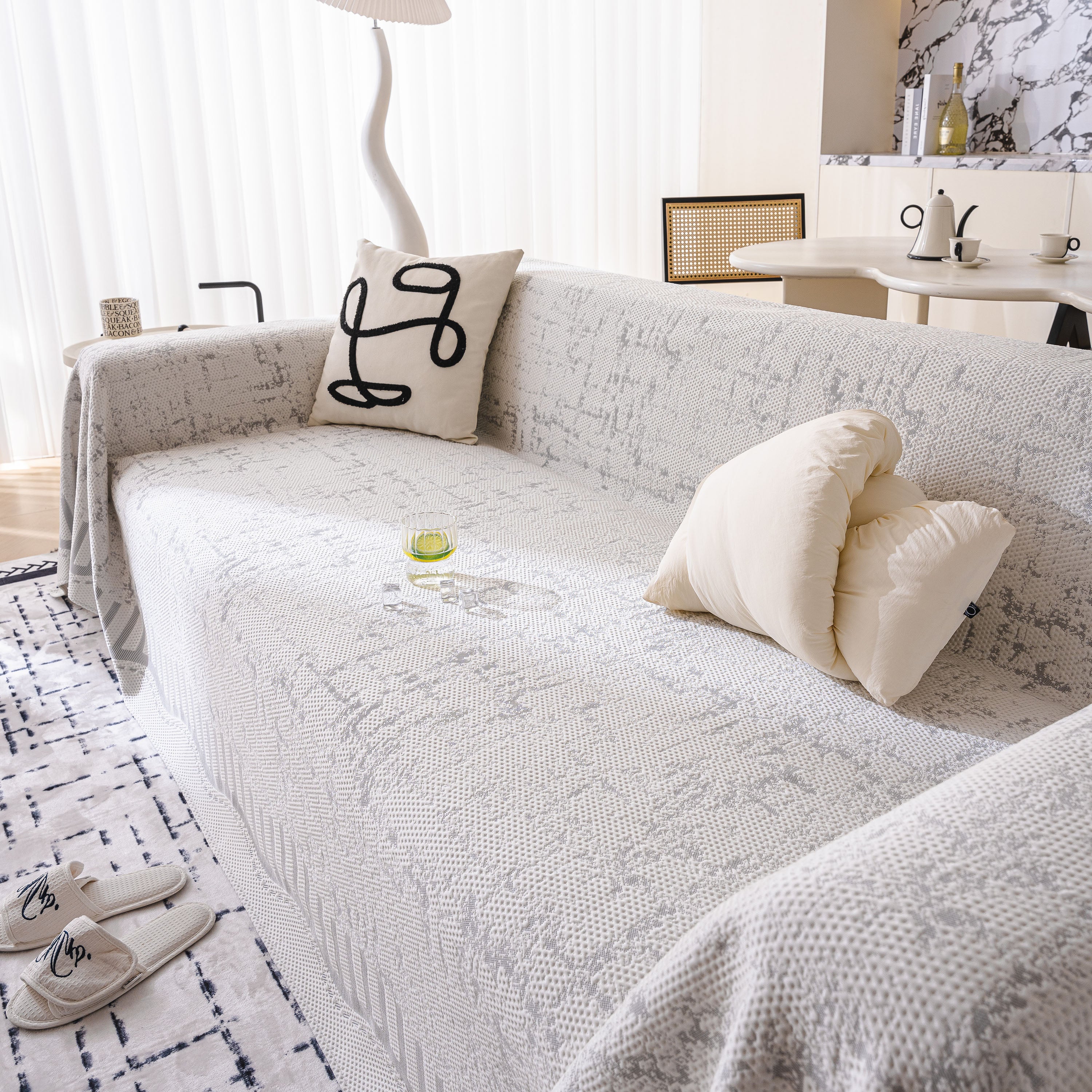 Modern Light Luxury Silky Smooth Couch Throw Protector, Washable Furniture Protector - Image 11