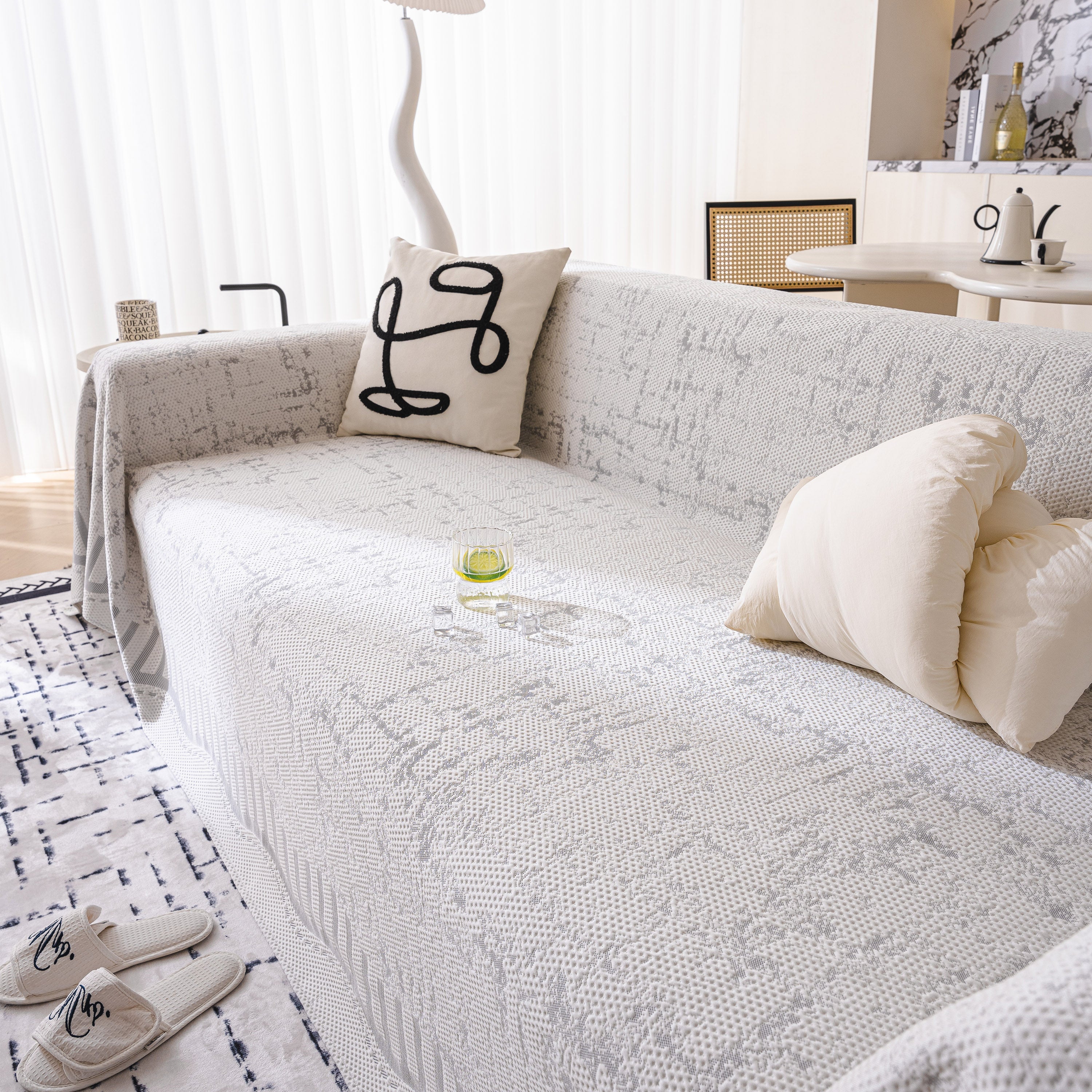 Modern Light Luxury Silky Smooth Couch Throw Protector, Washable Furniture Protector - Image 14