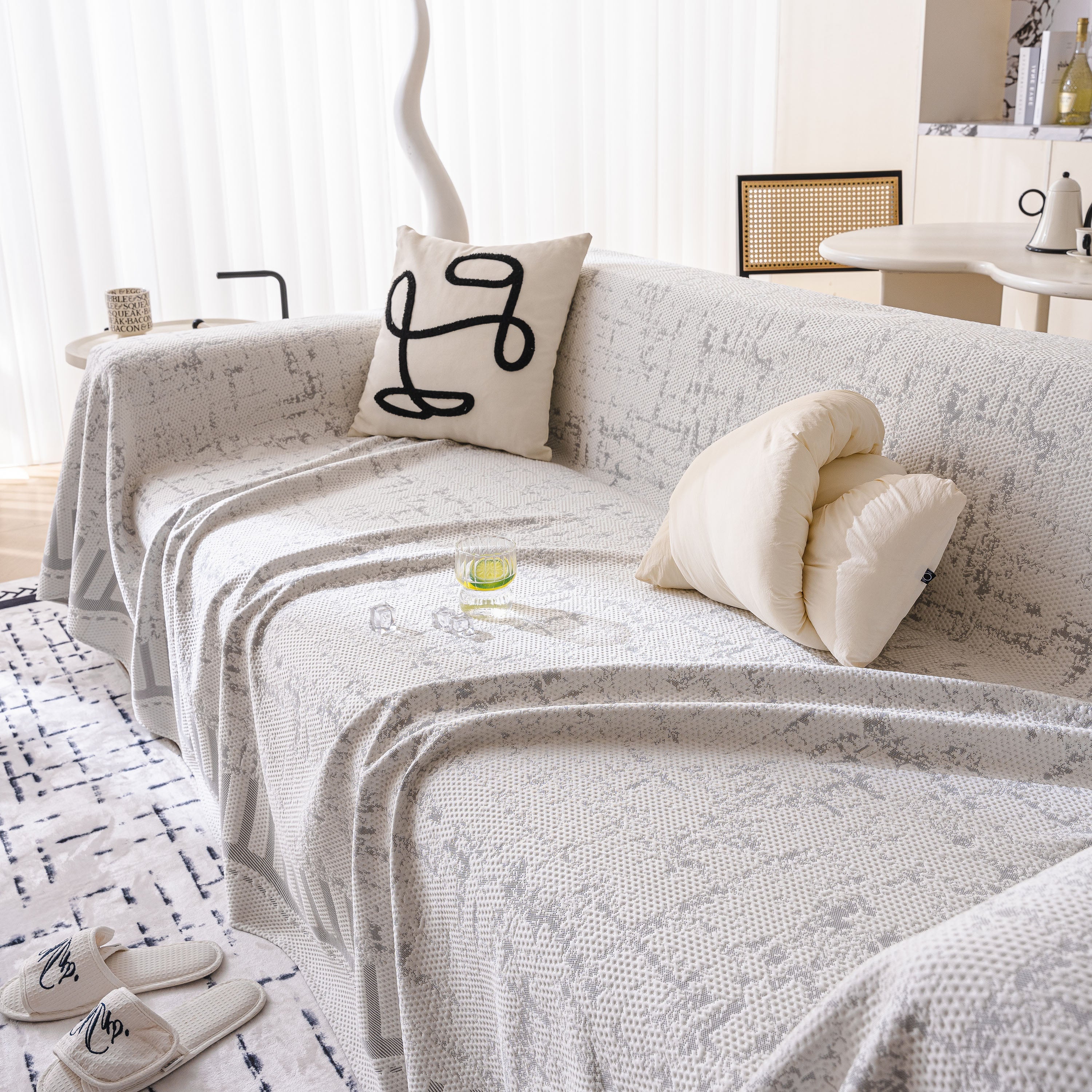 Modern Light Luxury Silky Smooth Couch Throw Protector, Washable Furniture Protector - Image 19