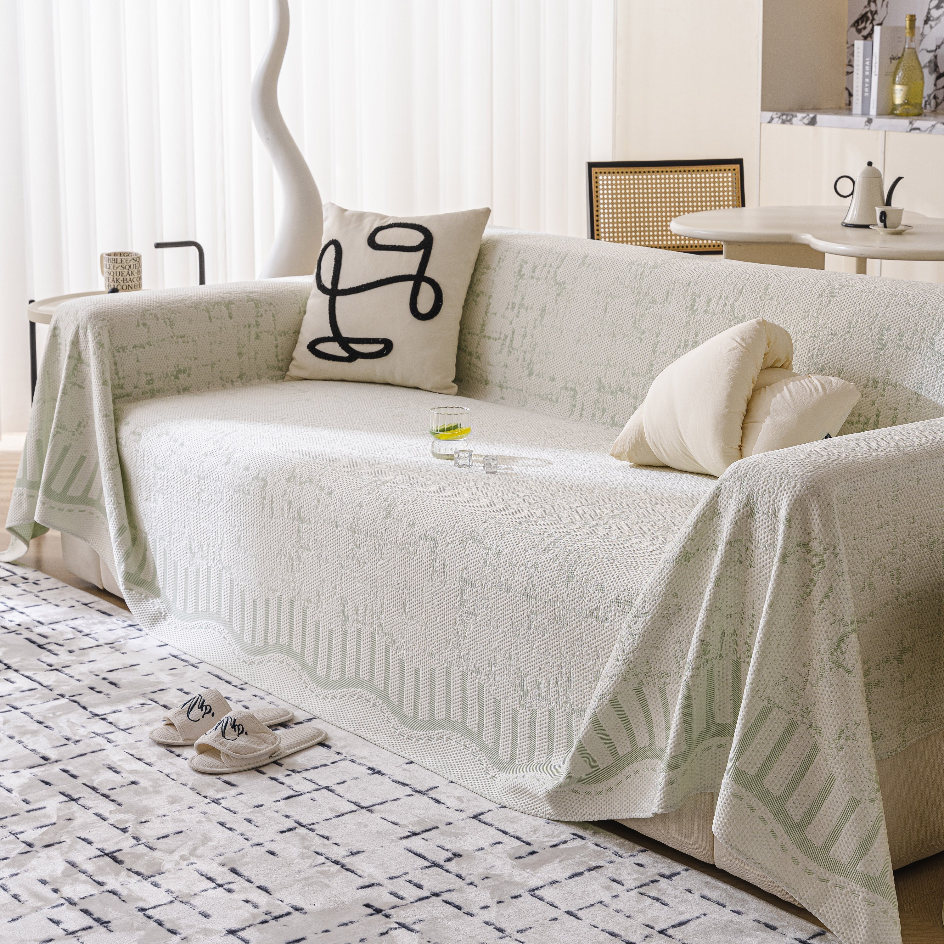 Modern Light Luxury Silky Smooth Couch Throw Protector, Washable Furniture Protector - Image 25