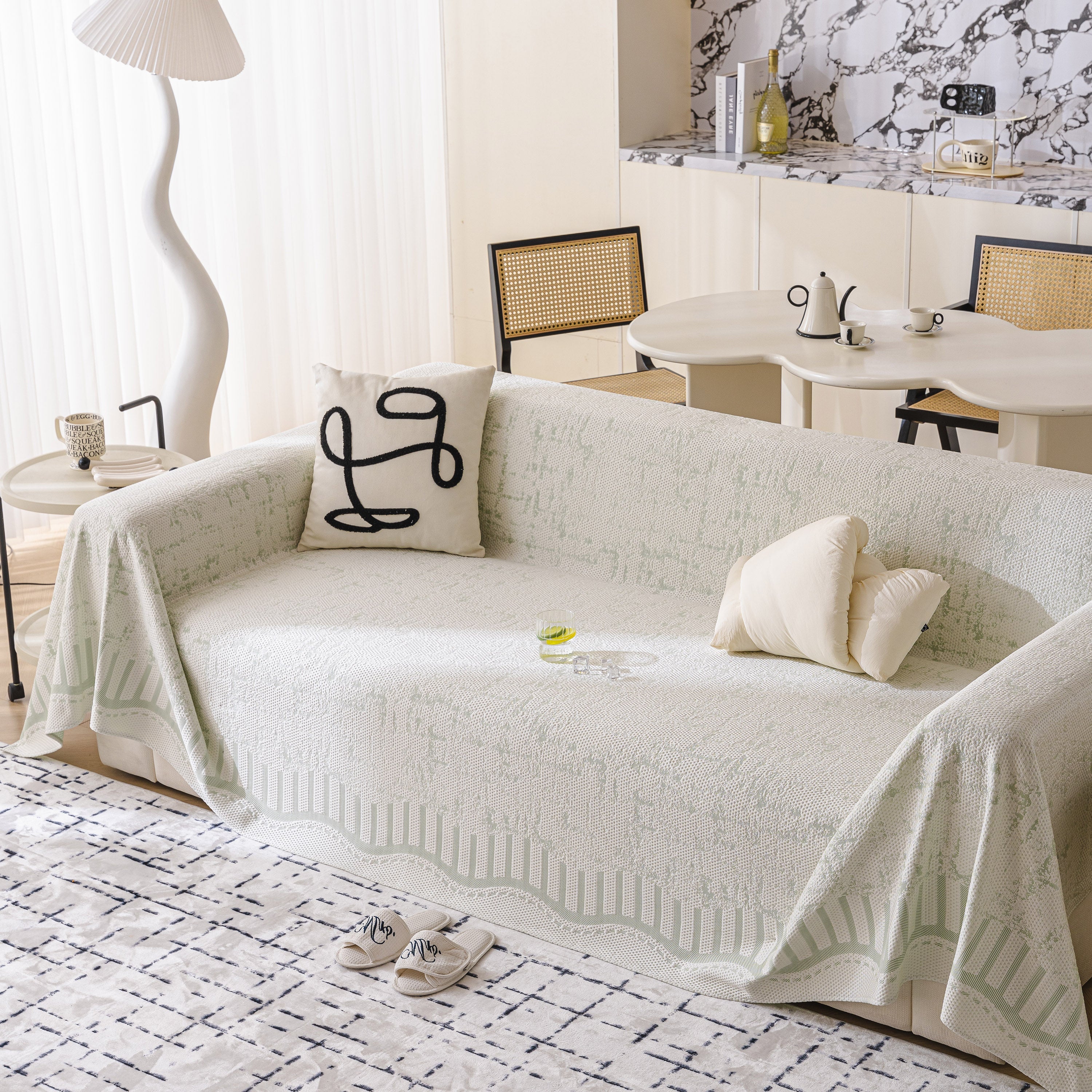 Modern Light Luxury Silky Smooth Couch Throw Protector, Washable Furniture Protector - Image 29