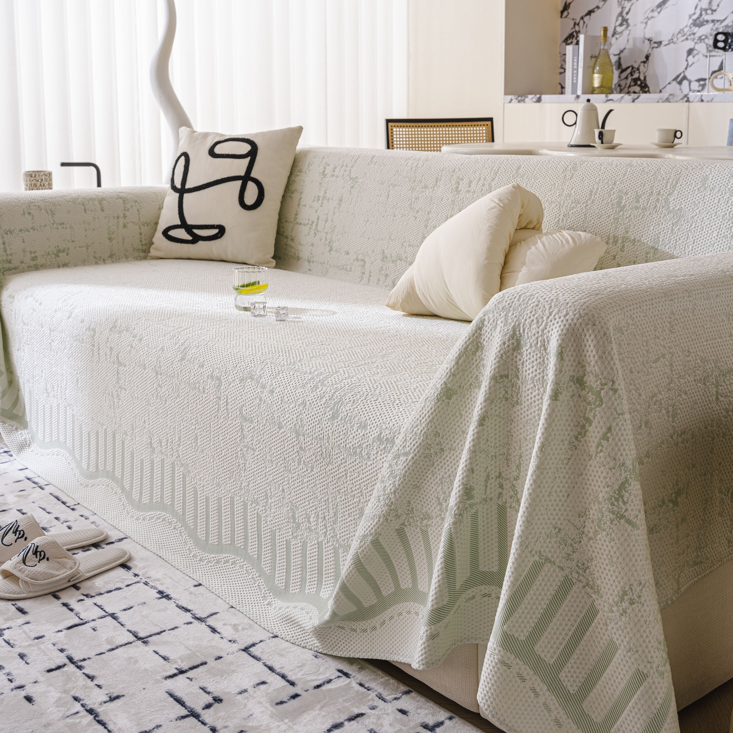 Modern Light Luxury Silky Smooth Couch Throw Protector, Washable Furniture Protector - Image 33