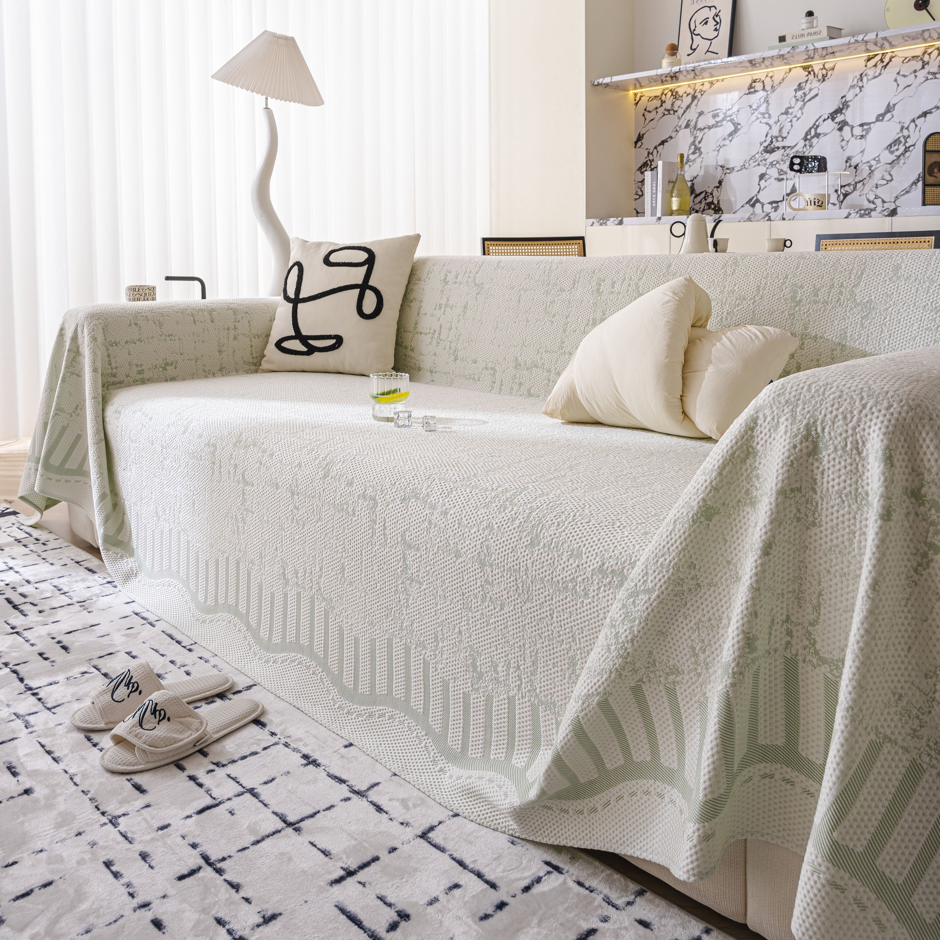 Modern Light Luxury Silky Smooth Couch Throw Protector, Washable Furniture Protector - Image 34