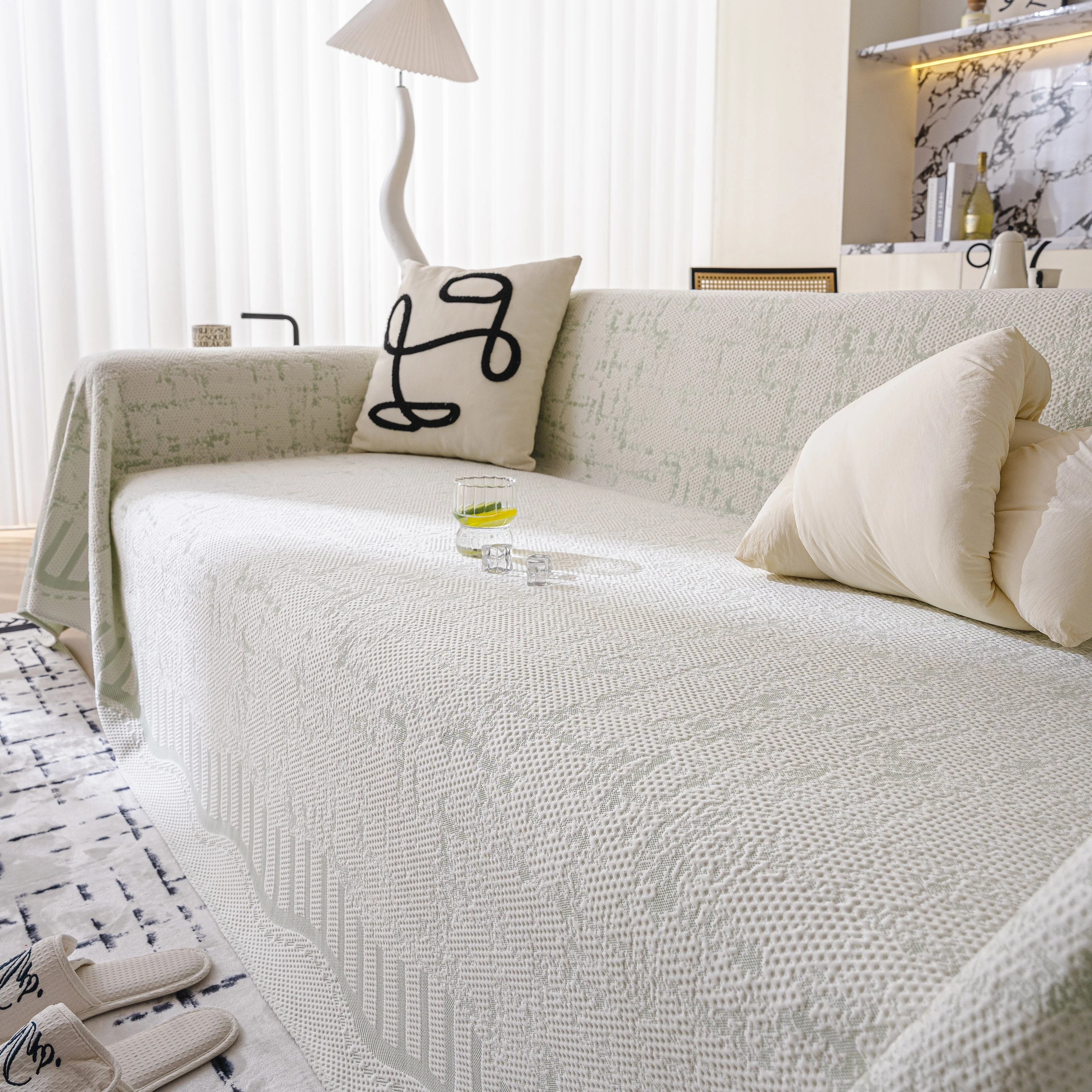 Modern Light Luxury Silky Smooth Couch Throw Protector, Washable Furniture Protector - Image 37