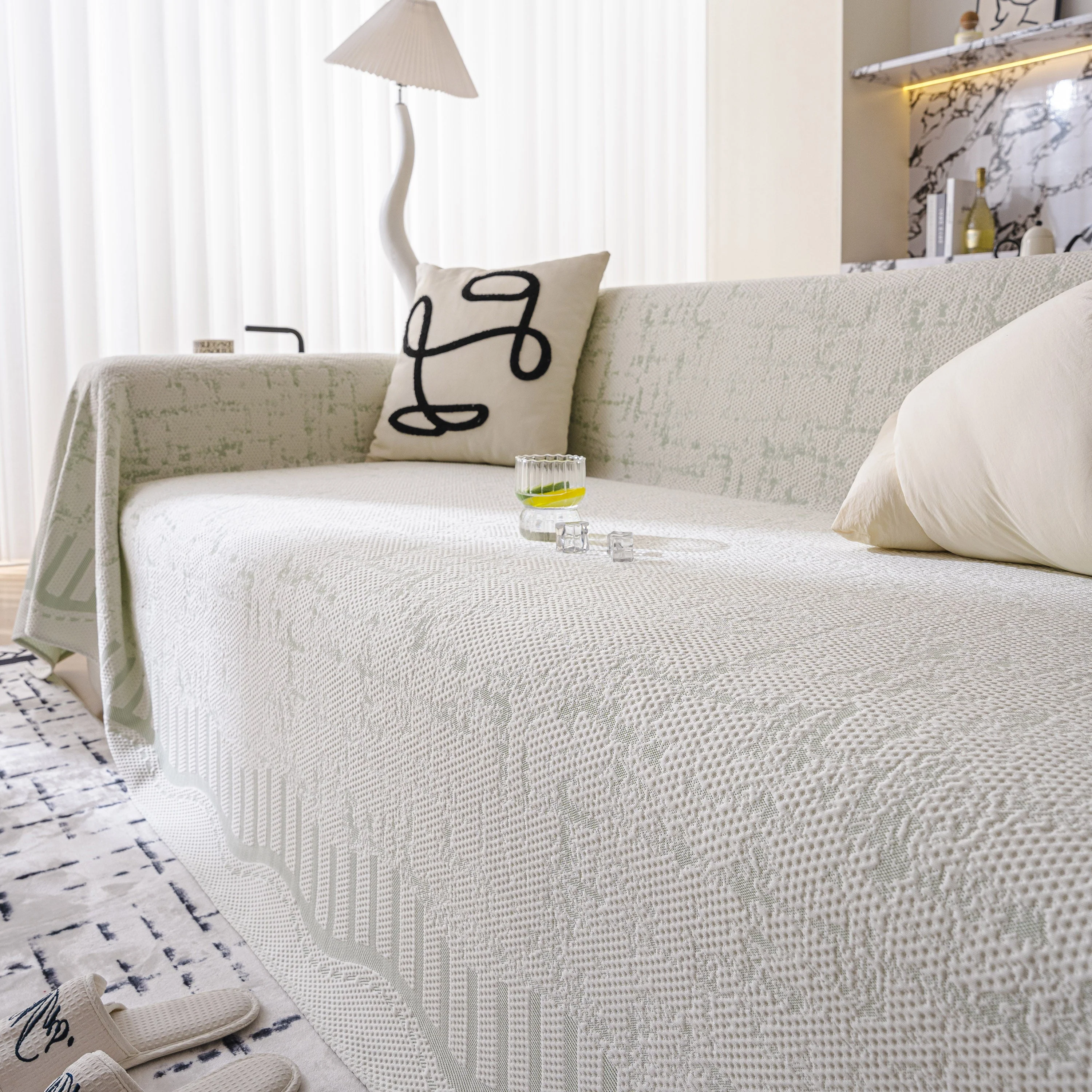 Modern Light Luxury Silky Smooth Couch Throw Protector, Washable Furniture Protector - Image 39