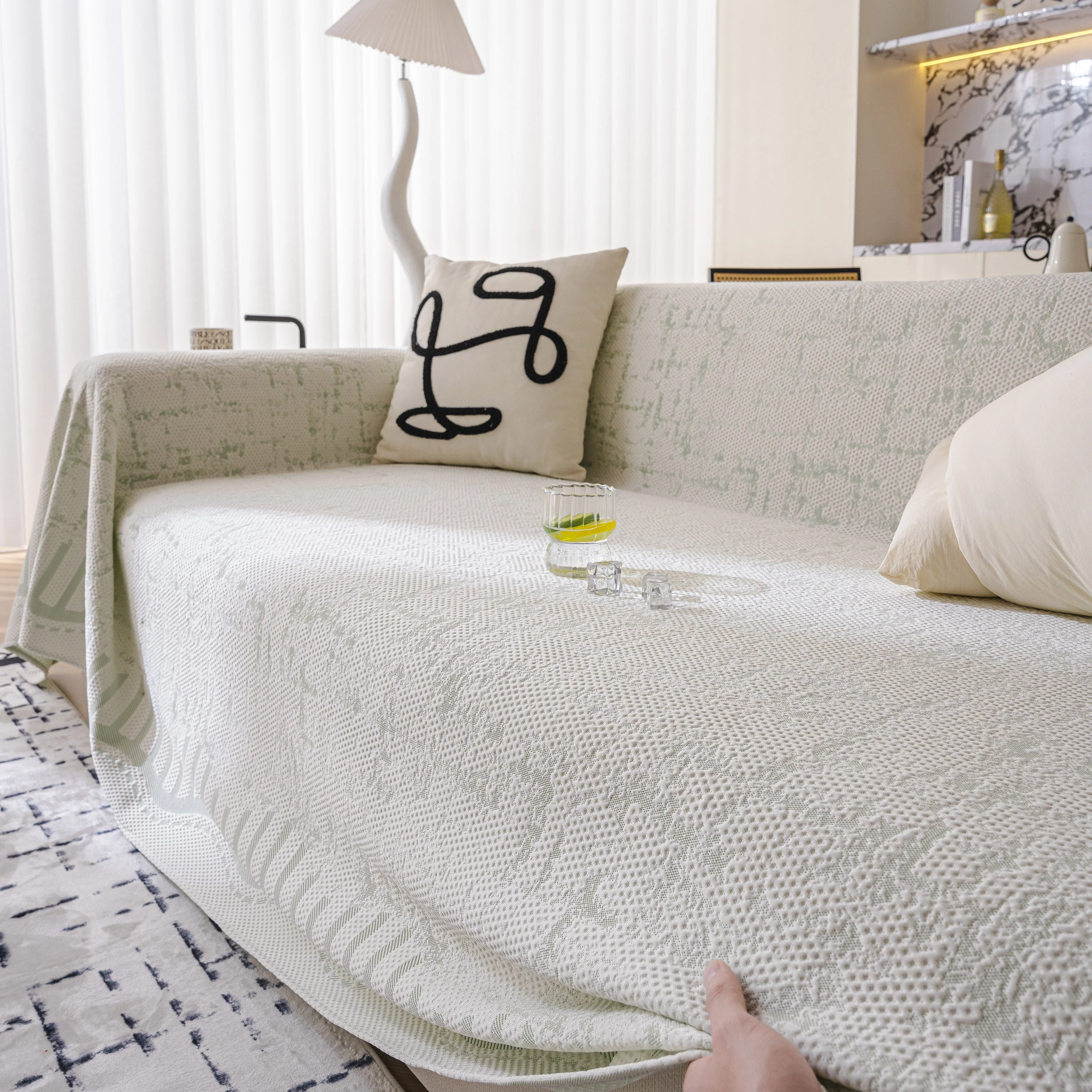 Modern Light Luxury Silky Smooth Couch Throw Protector, Washable Furniture Protector - Image 44