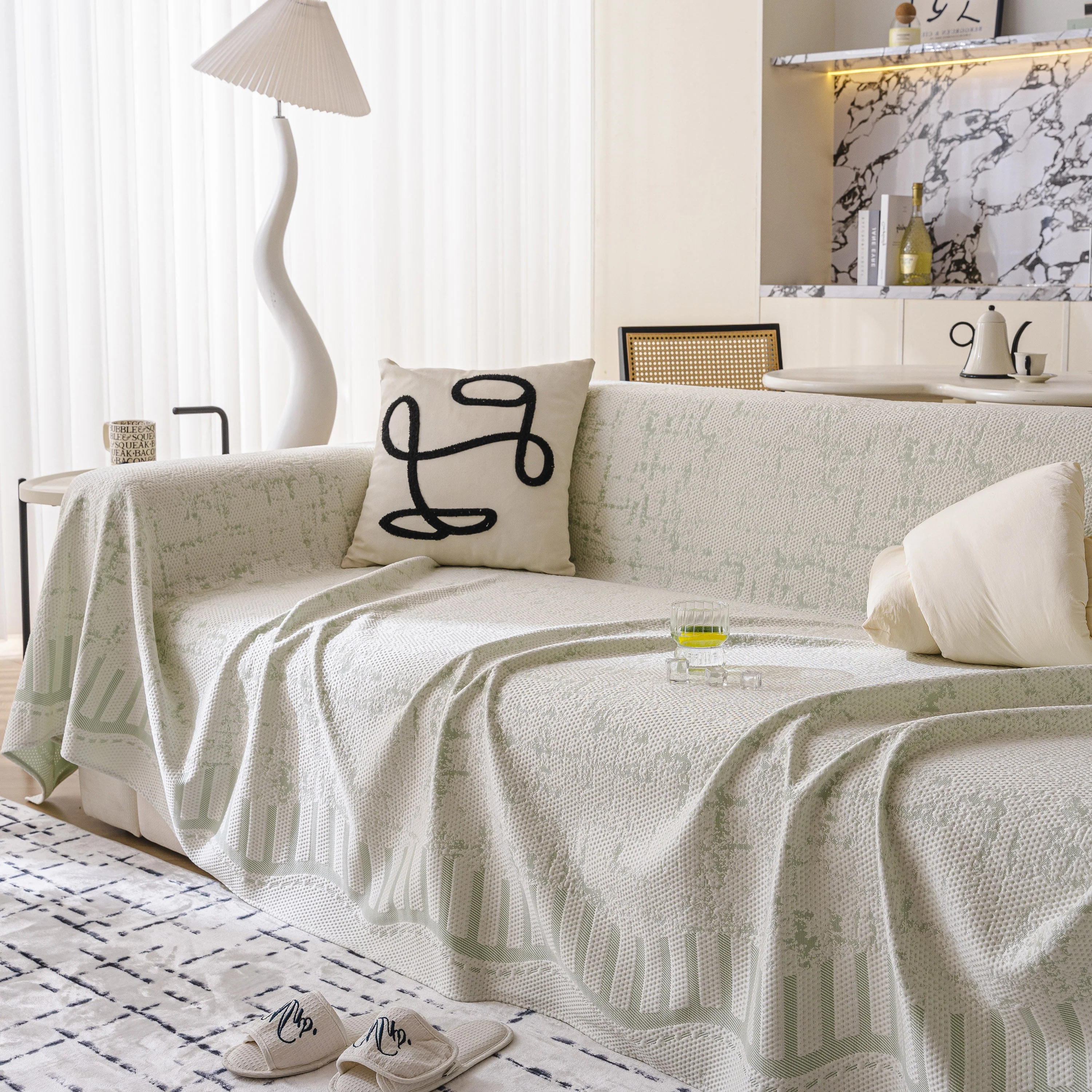 Modern Light Luxury Silky Smooth Couch Throw Protector, Washable Furniture Protector - Image 46