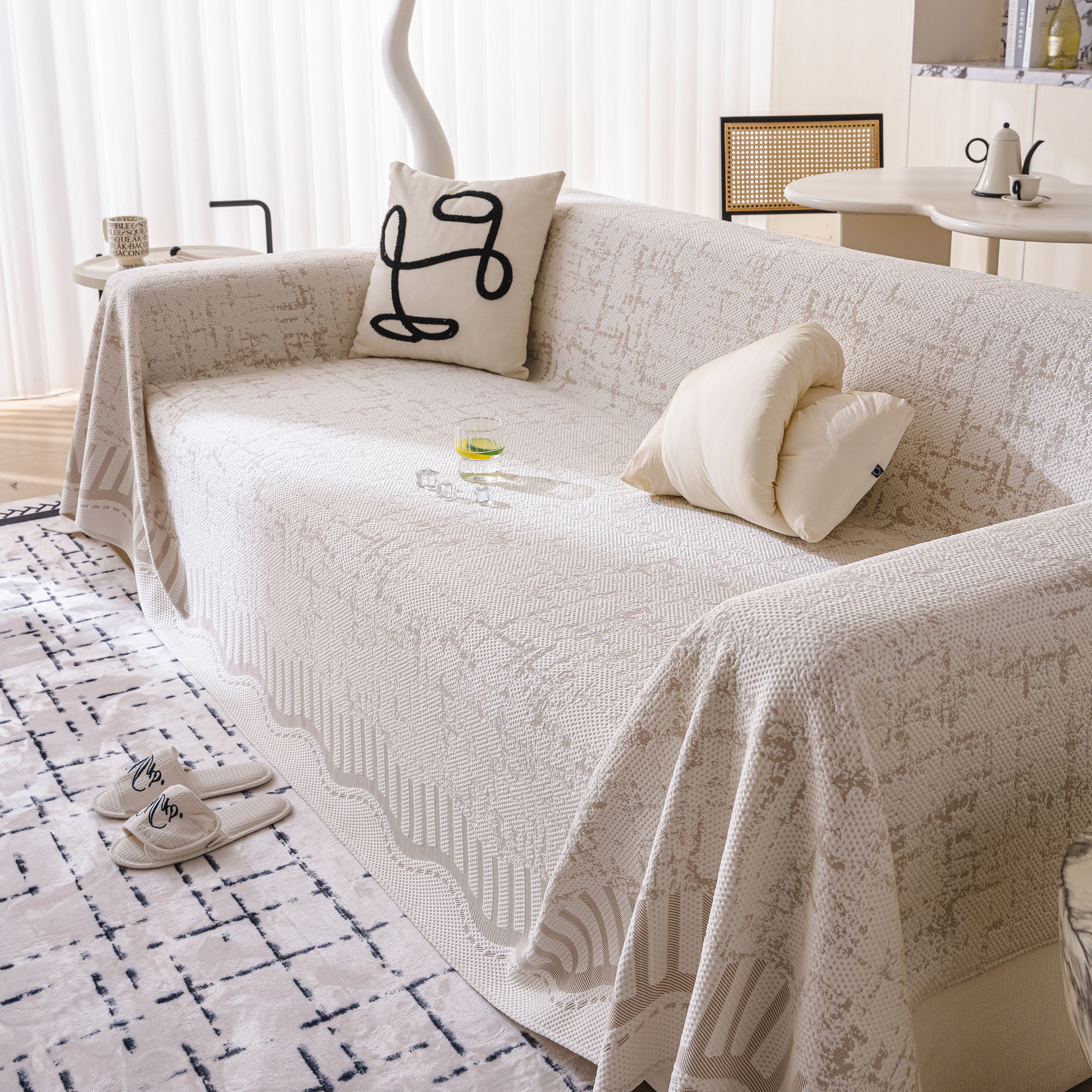Modern Light Luxury Silky Smooth Couch Throw Protector, Washable Furniture Protector - Image 56