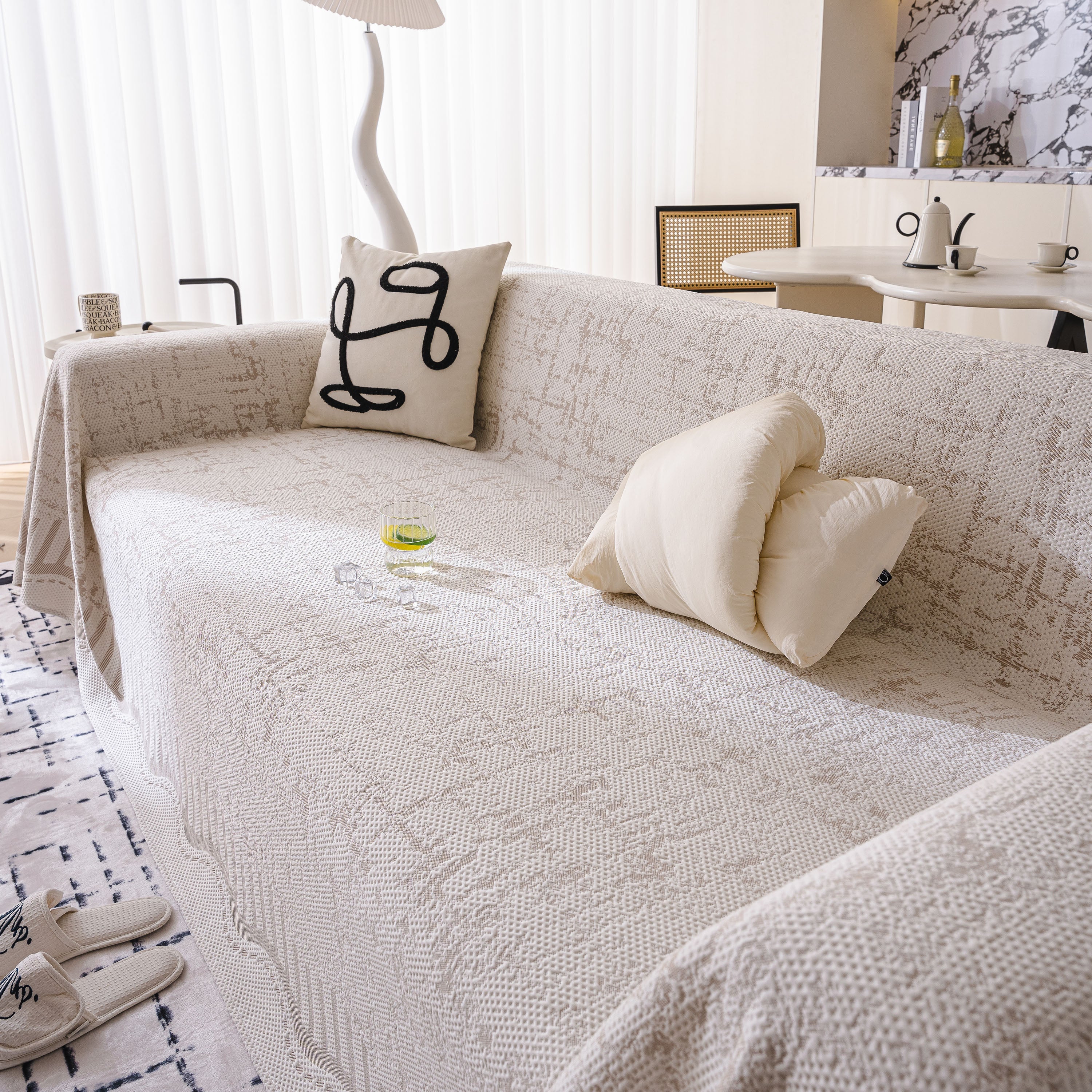 Modern Light Luxury Silky Smooth Couch Throw Protector, Washable Furniture Protector - Image 59