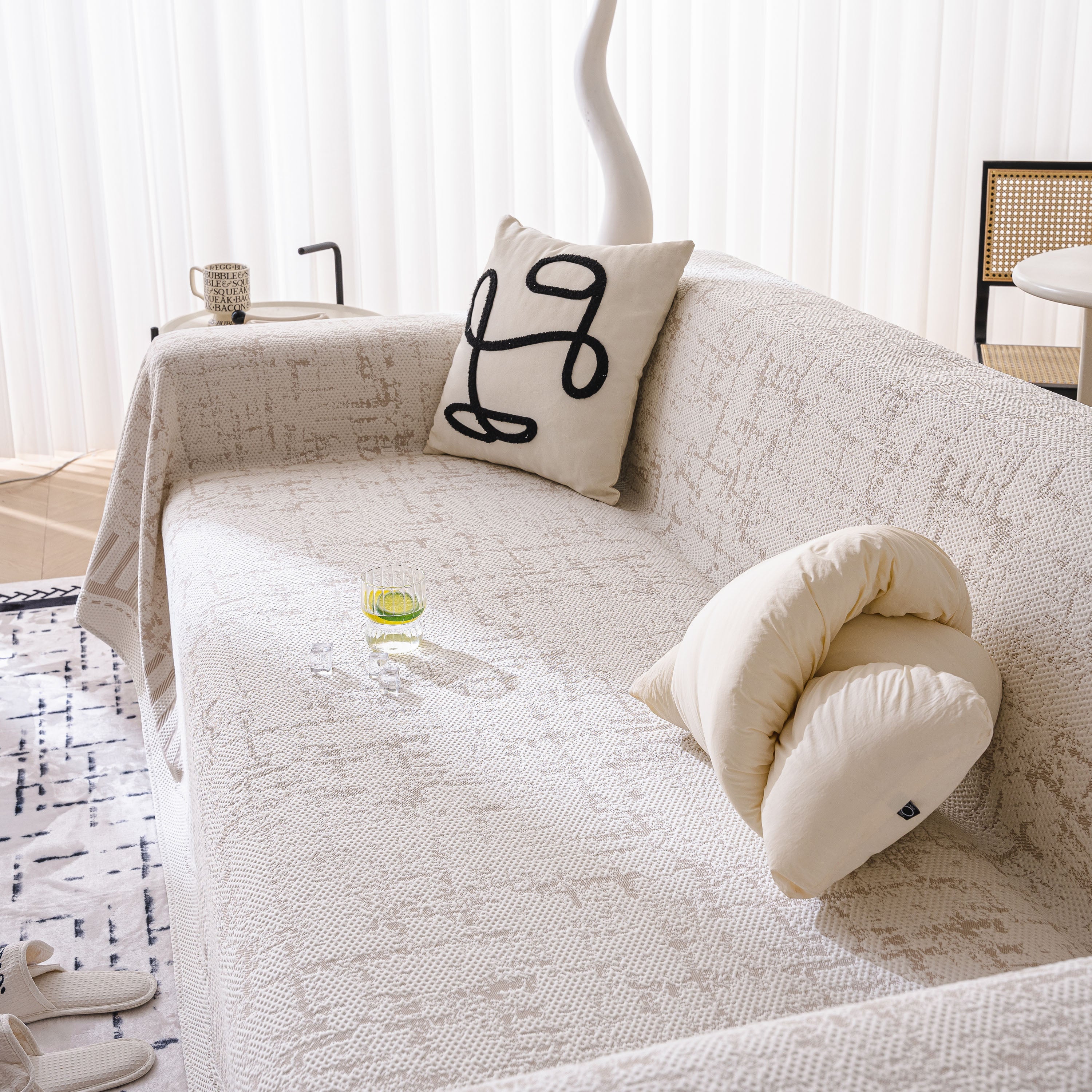 Modern Light Luxury Silky Smooth Couch Throw Protector, Washable Furniture Protector - Image 64