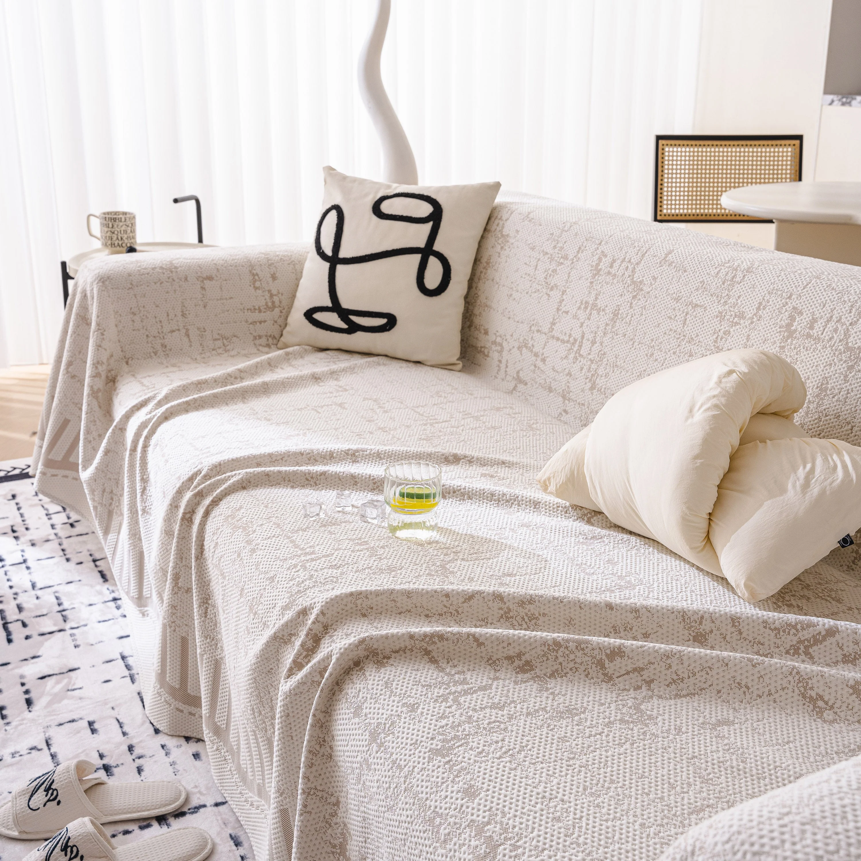 Modern Light Luxury Silky Smooth Couch Throw Protector, Washable Furniture Protector - Image 69