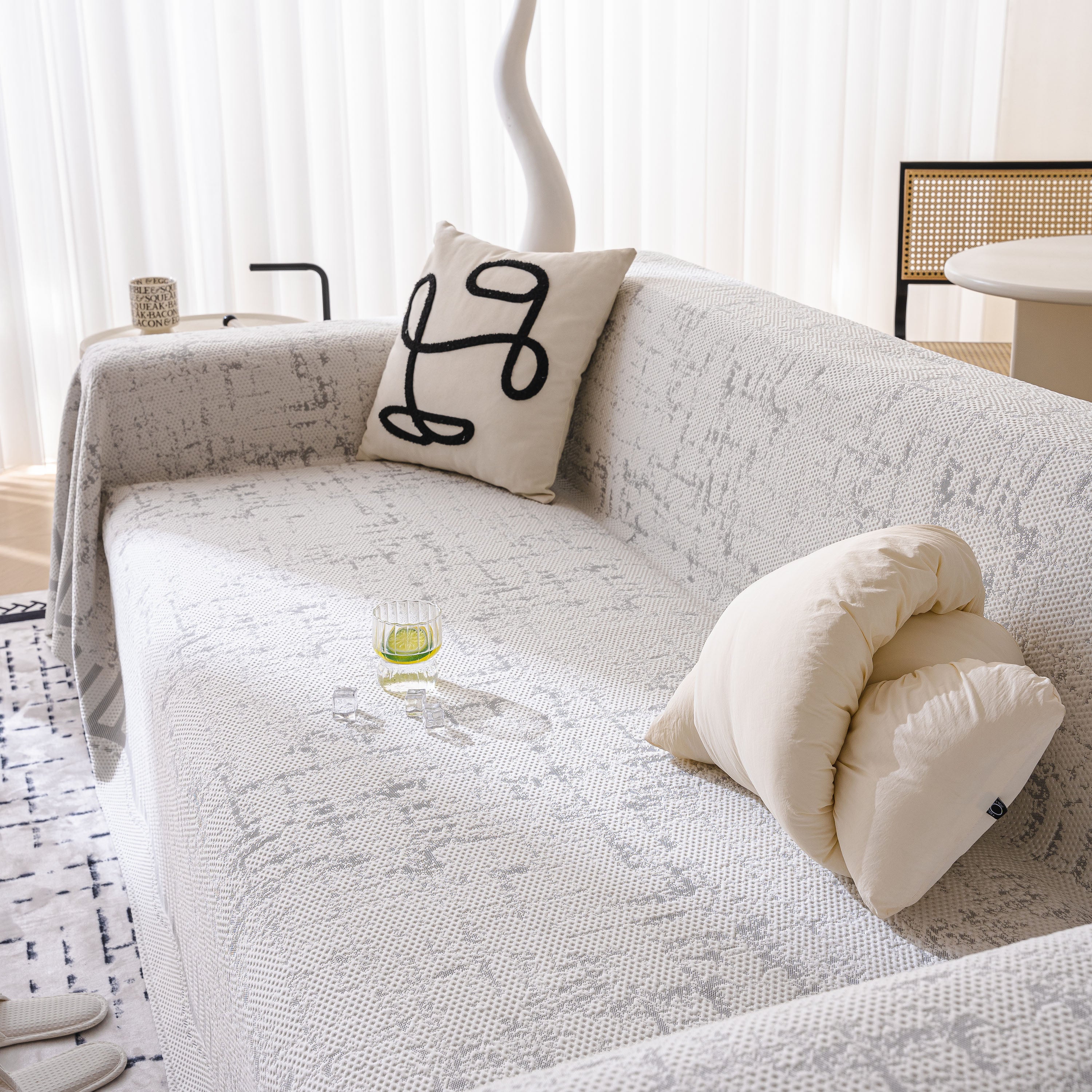 Modern Light Luxury Silky Smooth Couch Throw Protector, Washable Furniture Protector - Image 7