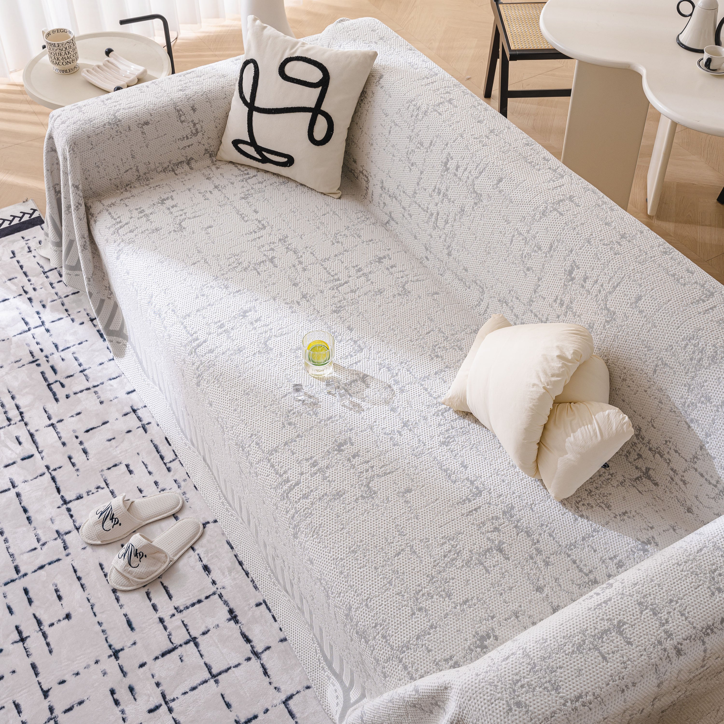 Modern Light Luxury Silky Smooth Couch Throw Protector, Washable Furniture Protector - Image 8
