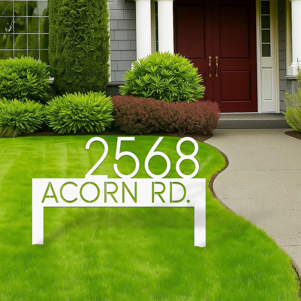 Modern Metal Address Yard Sign - Image 2