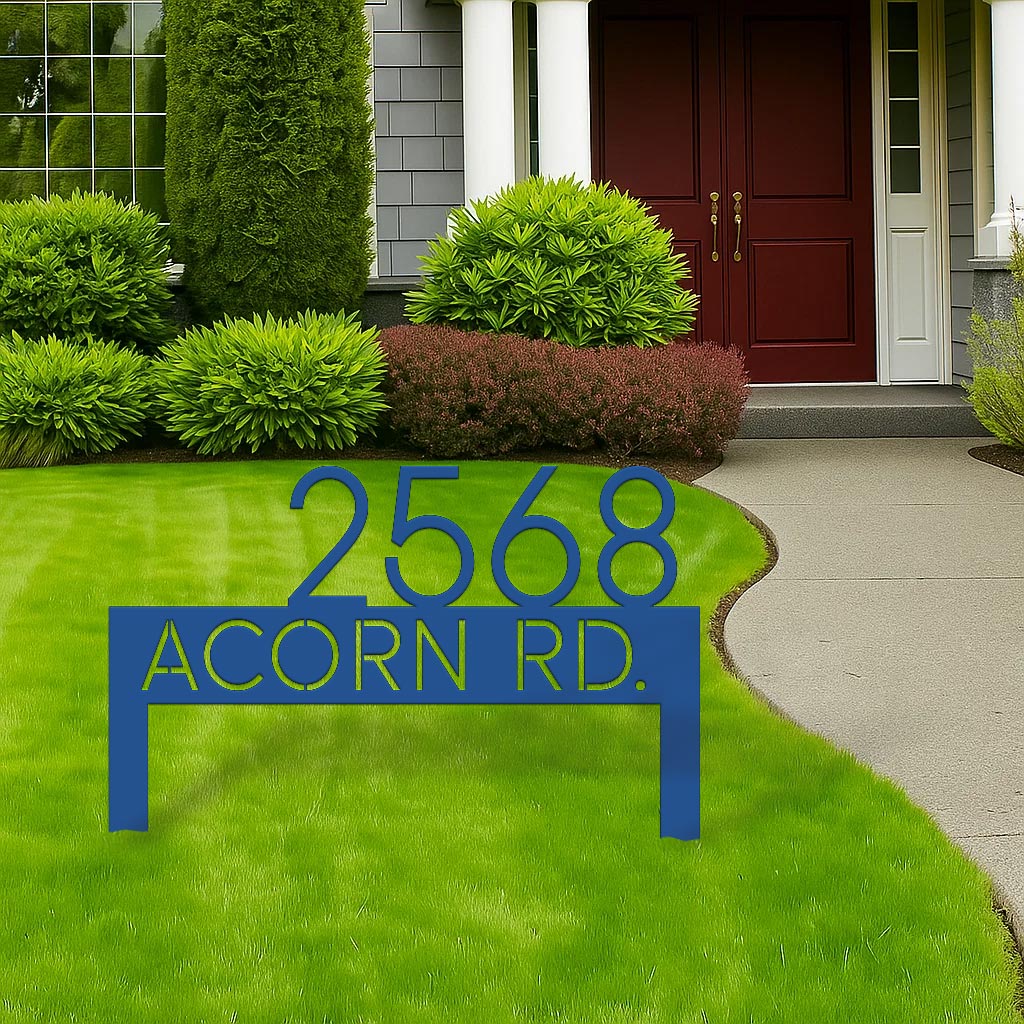 Modern Metal Address Yard Sign - Image 3